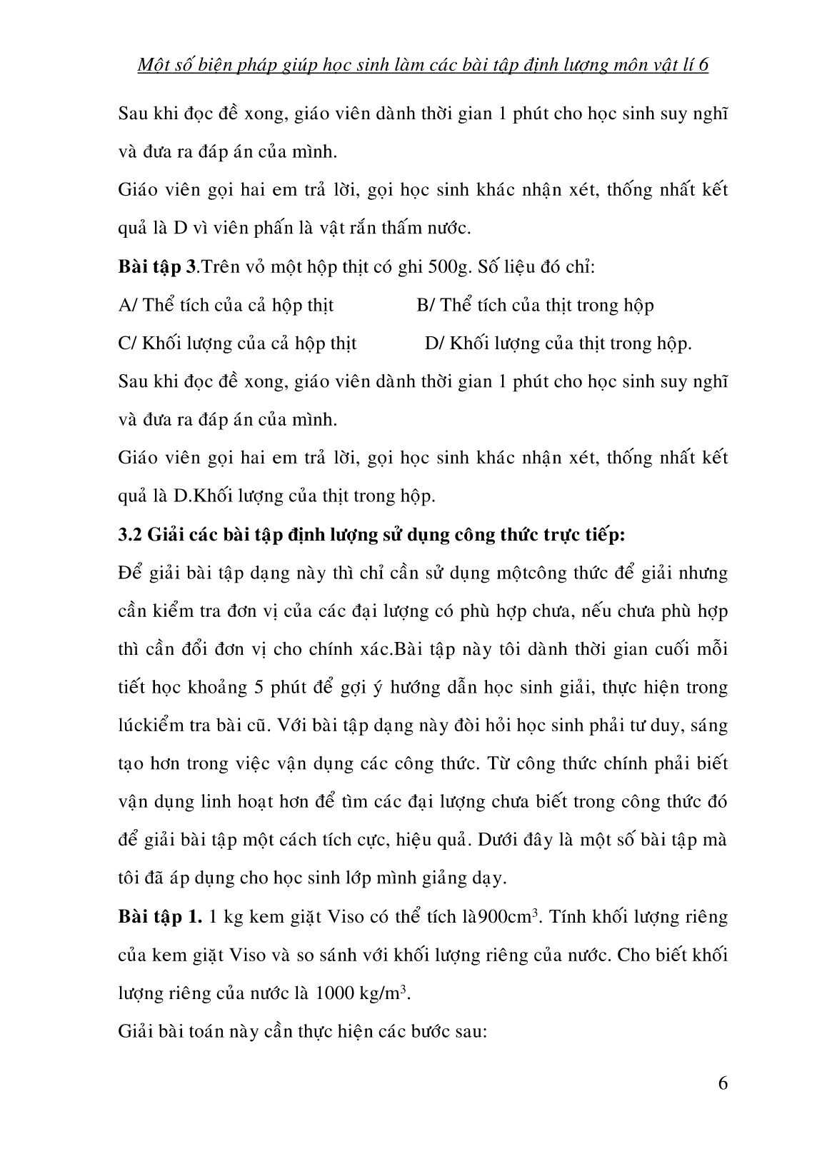Sáng kiến kinh nghiệm Một số biện pháp giúp học sinh làm các bài tập định lượng môn Vật lí 6 trang 6 Sáng kiến kinh nghiệm Một số biện pháp giúp học sinh làm các bài tập định lượng môn Vật lí 6 trang 6