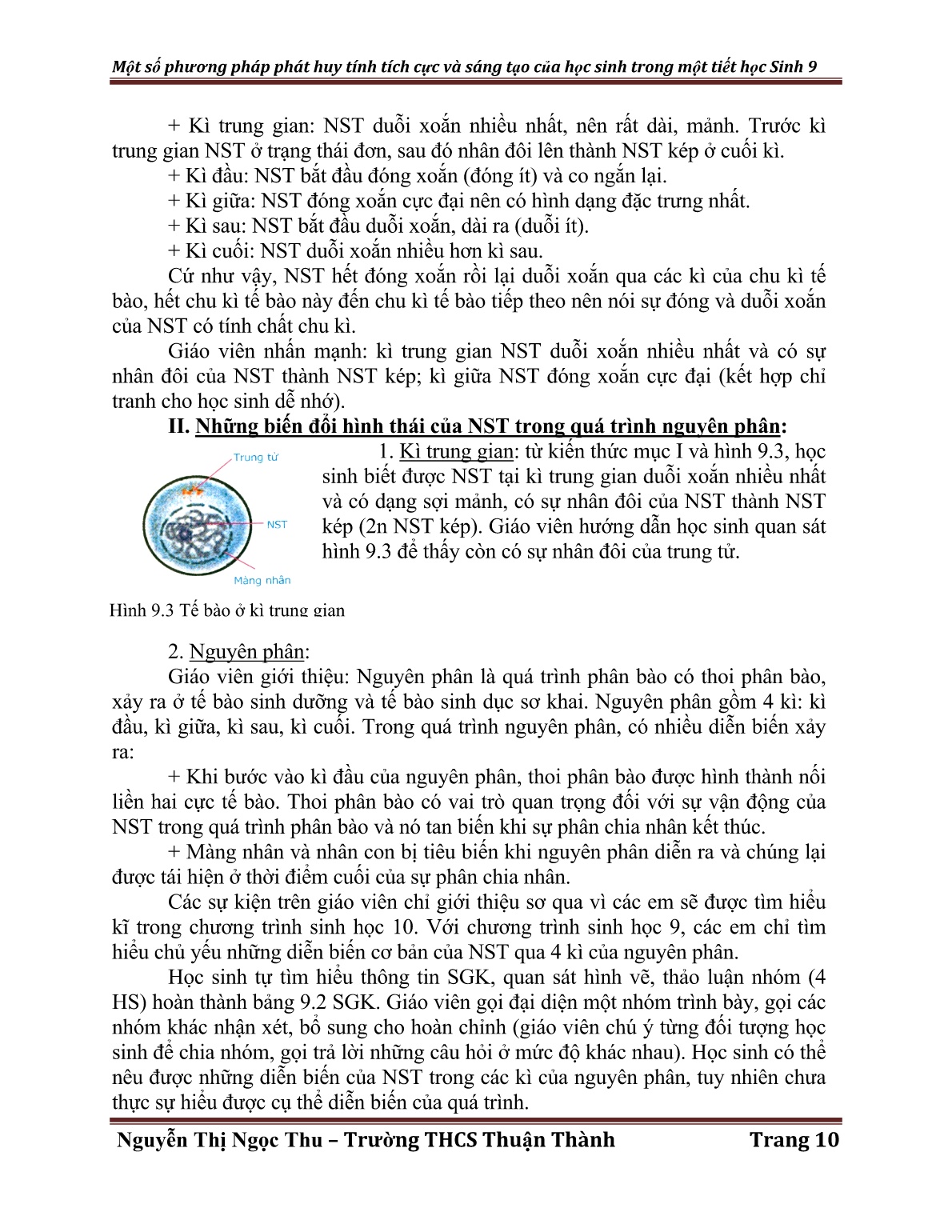 Sáng kiến kinh nghiệm Một số phương pháp phát huy tính tích cực sáng tạo của học sinh trong một tiết học Sinh 9 trang 10 Sáng kiến kinh nghiệm Một số phương pháp phát huy tính tích cực sáng tạo của học sinh trong một tiết học Sinh 9 trang 10