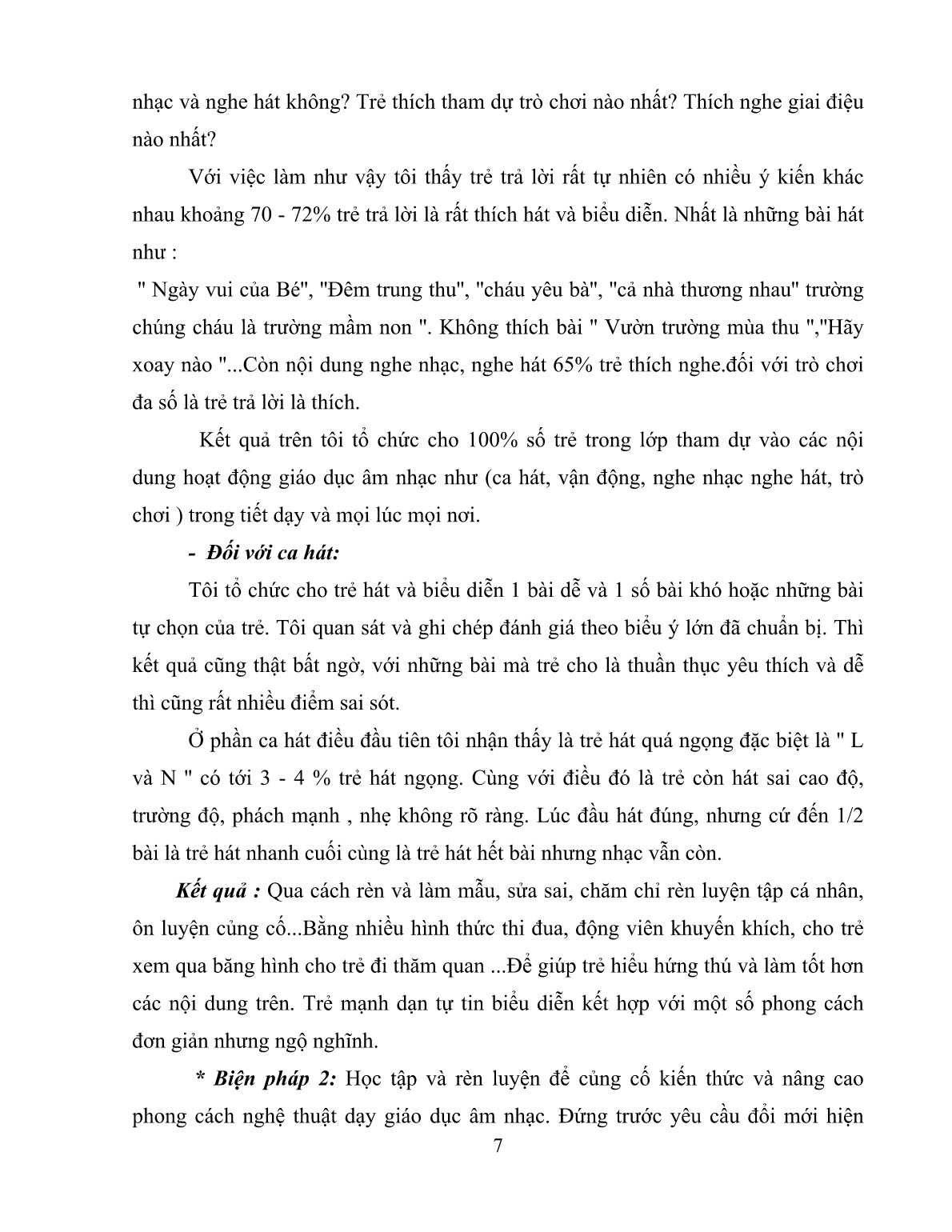 Sáng kiến kinh nghiệm Một số biện pháp giúp trẻ học tốt môn Âm nhạc trang 7