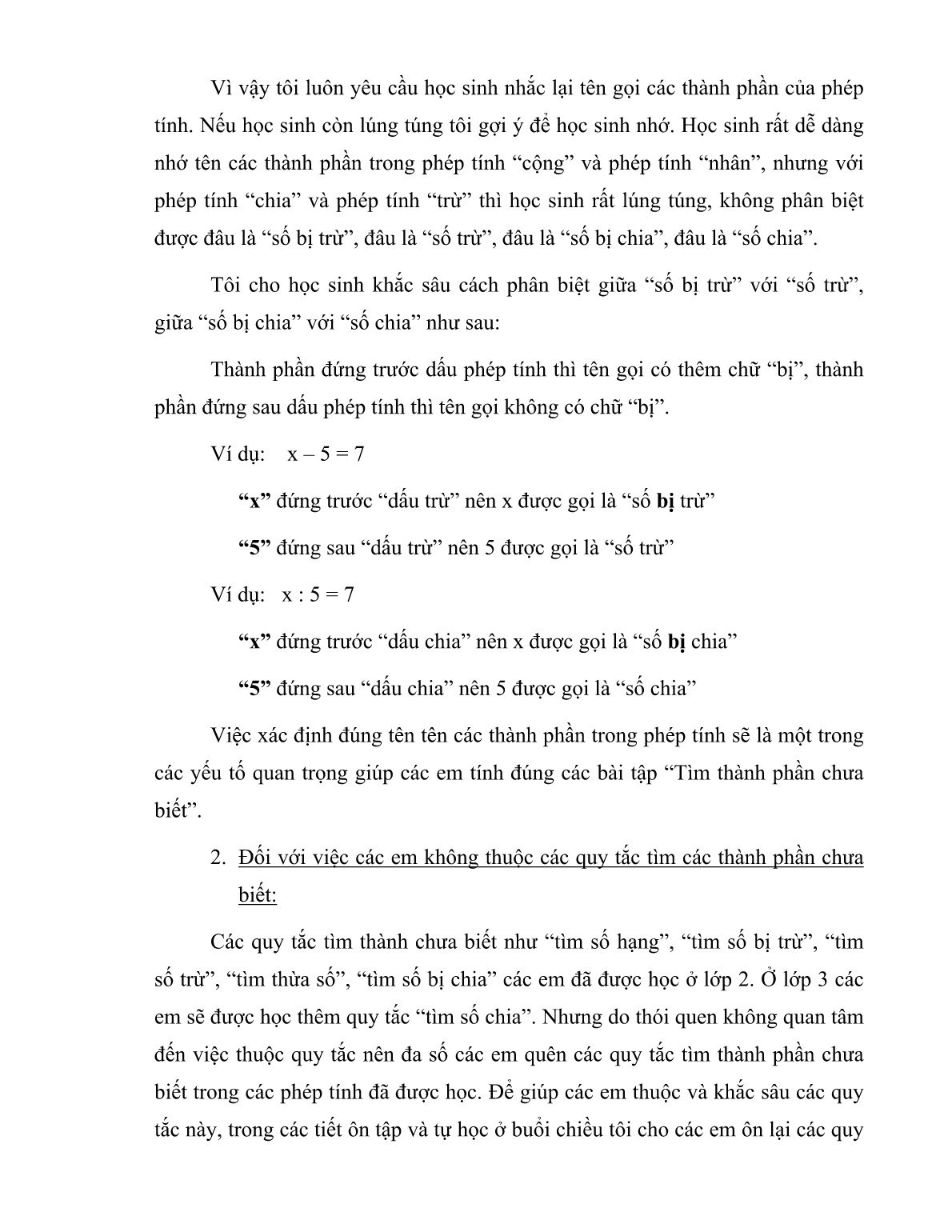 Sáng kiến kinh nghiệm Một số phương pháp dạy toán dạng Tìm thành phần chưa biết ở Lớp 3 trang 4 Sáng kiến kinh nghiệm Một số phương pháp dạy toán dạng Tìm thành phần chưa biết ở Lớp 3 trang 4