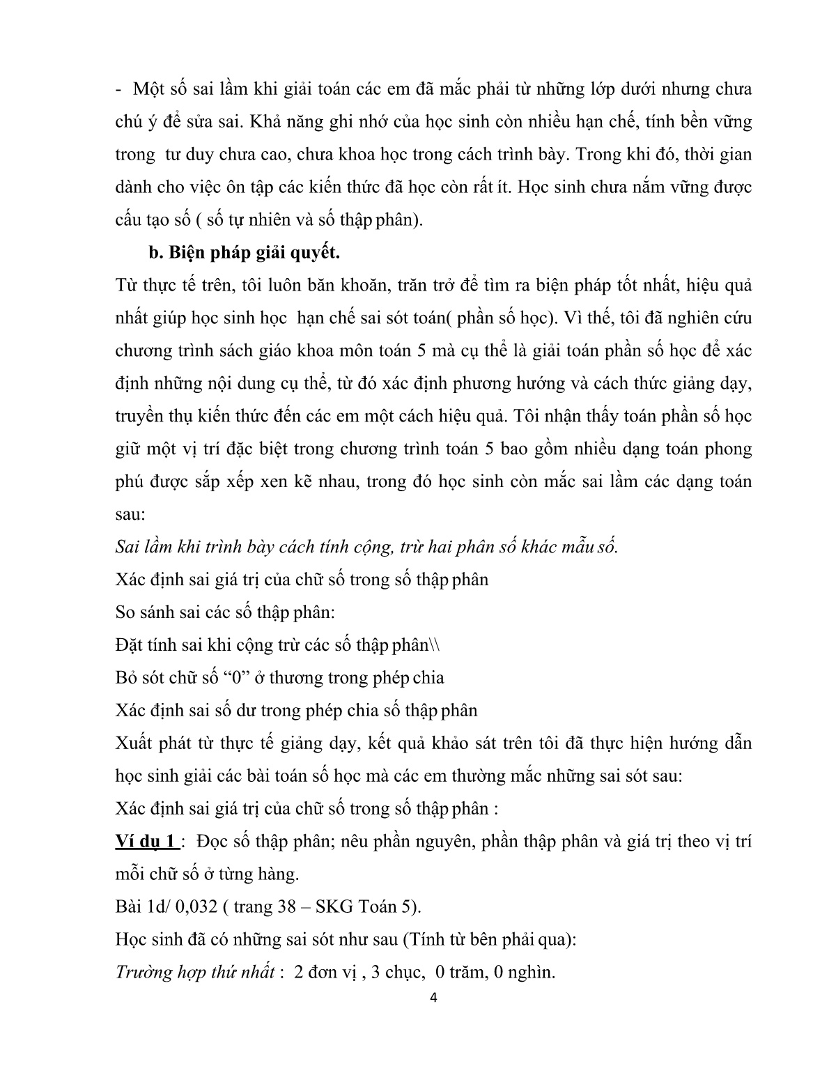 Sáng kiến kinh nghiệm Biện pháp giúp học sinh Lớp Năm hạn chế sai sót khi làm toán (Phần số học) trang 4 Sáng kiến kinh nghiệm Biện pháp giúp học sinh Lớp Năm hạn chế sai sót khi làm toán (Phần số học) trang 4