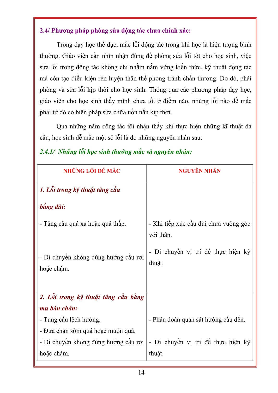 Sáng kiến kinh nghiệm Một số biện pháp giúp học sinh học tốt môn thể thao tự chọn - Đá cầu trang 10 Sáng kiến kinh nghiệm Một số biện pháp giúp học sinh học tốt môn thể thao tự chọn - Đá cầu trang 10
