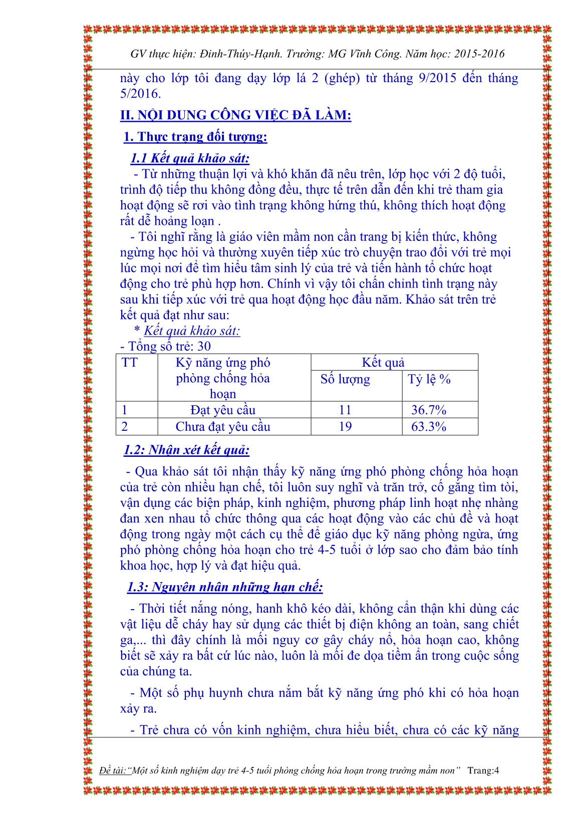 Sáng kiến kinh nghiệm Một số kinh nghiệm dạy trẻ 4-5 tuổi phòng chống hỏa hoạn trong trường mầm non trang 4 Sáng kiến kinh nghiệm Một số kinh nghiệm dạy trẻ 4-5 tuổi phòng chống hỏa hoạn trong trường mầm non trang 4