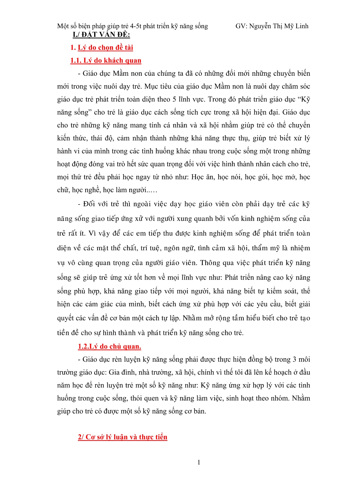 Sáng kiến kinh nghiệm Một số biện pháp giúp trẻ 4-5t phát triển kỹ năng sống trang 1 Sáng kiến kinh nghiệm Một số biện pháp giúp trẻ 4-5t phát triển kỹ năng sống trang 1