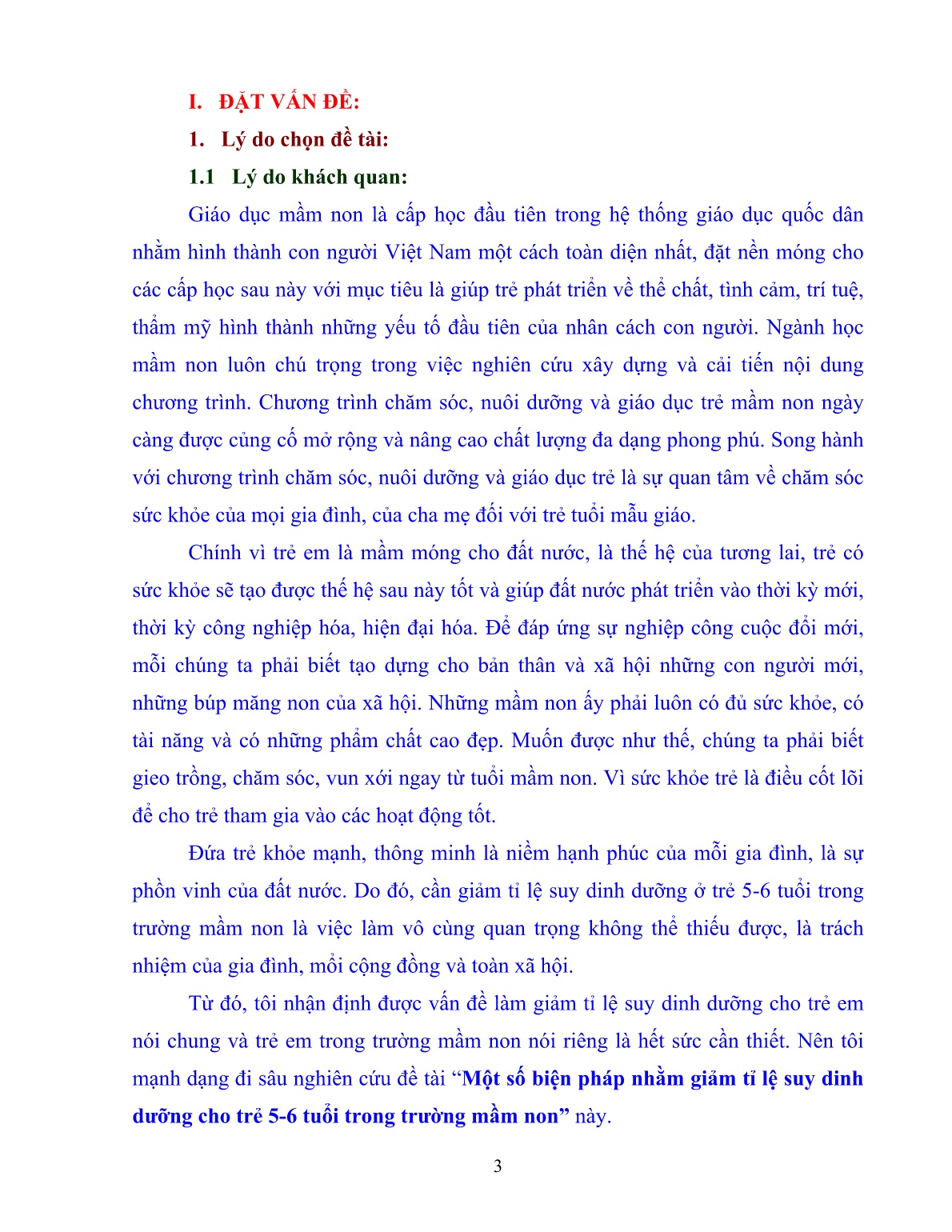 Sáng kiến kinh nghiệm Một số biện pháp nhằm giảm tỉ lệ suy dinh dưỡng cho trẻ mẫu giáo trong trường mầm non trang 3 Sáng kiến kinh nghiệm Một số biện pháp nhằm giảm tỉ lệ suy dinh dưỡng cho trẻ mẫu giáo trong trường mầm non trang 3