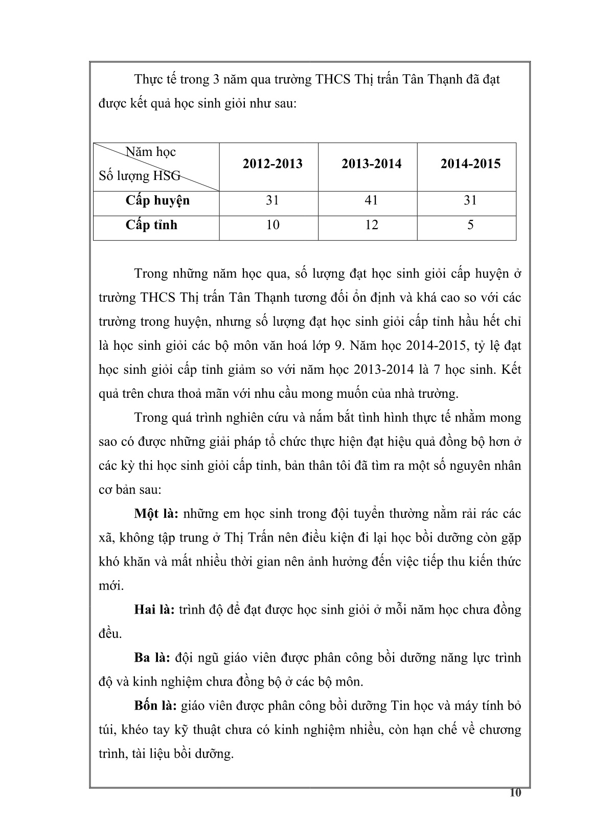 Sáng kiến kinh nghiệm Một số giải pháp nhằm nâng cao chất lượng giáo dục ở trường THCS Thị trấn Tân Thạnh trang 10 Sáng kiến kinh nghiệm Một số giải pháp nhằm nâng cao chất lượng giáo dục ở trường THCS Thị trấn Tân Thạnh trang 10