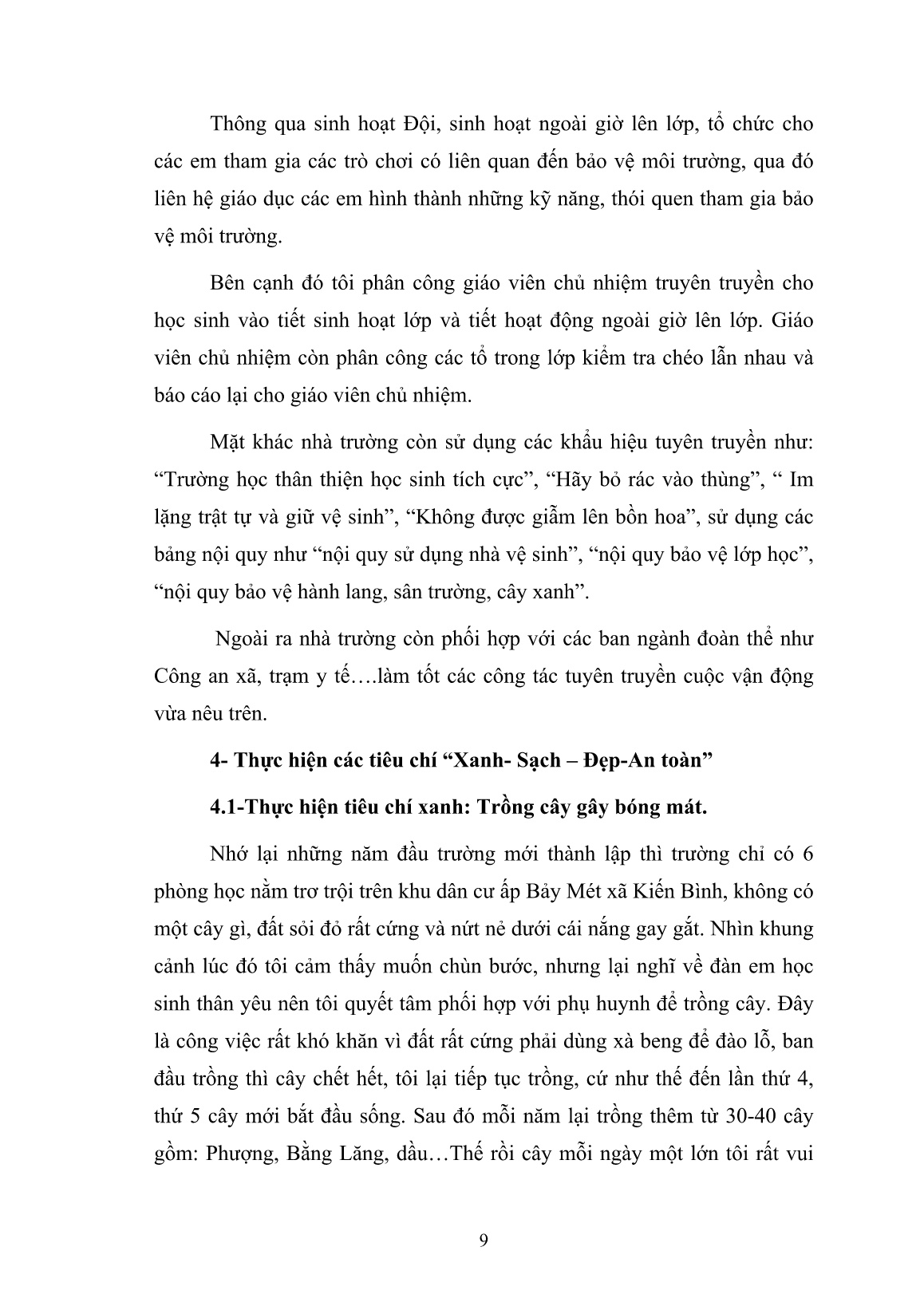 SKKN Một số giải pháp để xây dựng môi trường Xanh - Sạch - Đẹp - An toàn ở trường trung học cơ sở Kiến Bình trang 9 SKKN Một số giải pháp để xây dựng môi trường Xanh - Sạch - Đẹp - An toàn ở trường trung học cơ sở Kiến Bình trang 9