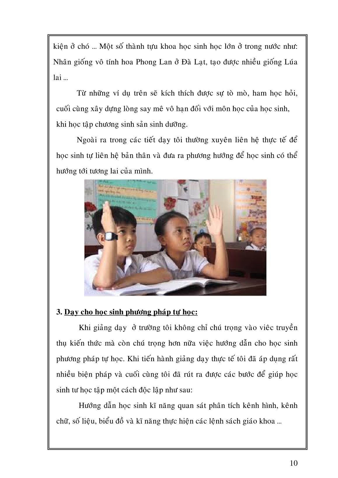 Sáng kiến kinh nghiệm Biện pháp học tốt chương sinh sản sinh dưỡng môn Sinh học 6 trang 10 Sáng kiến kinh nghiệm Biện pháp học tốt chương sinh sản sinh dưỡng môn Sinh học 6 trang 10