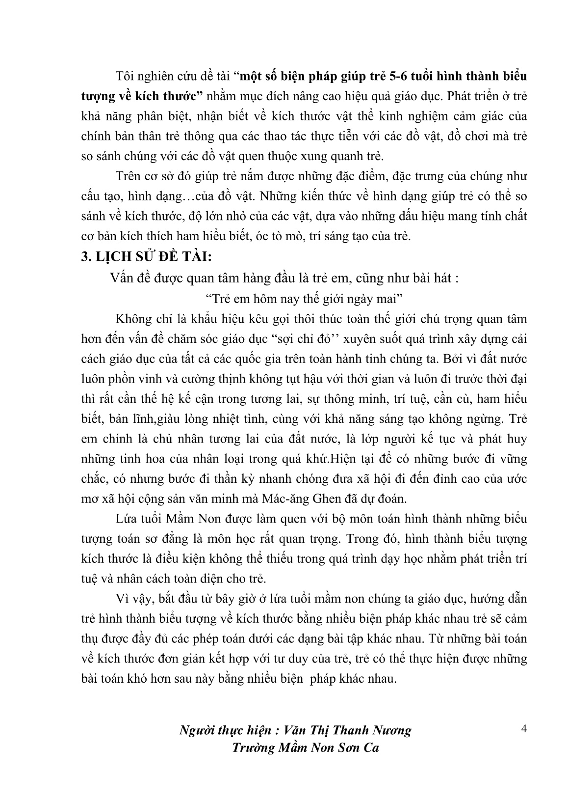 Sáng kiến kinh nghiệm Một số biện pháp giúp trẻ 5-6 tuổi hình thành biểu tượng về kích thước trang 5 Sáng kiến kinh nghiệm Một số biện pháp giúp trẻ 5-6 tuổi hình thành biểu tượng về kích thước trang 5