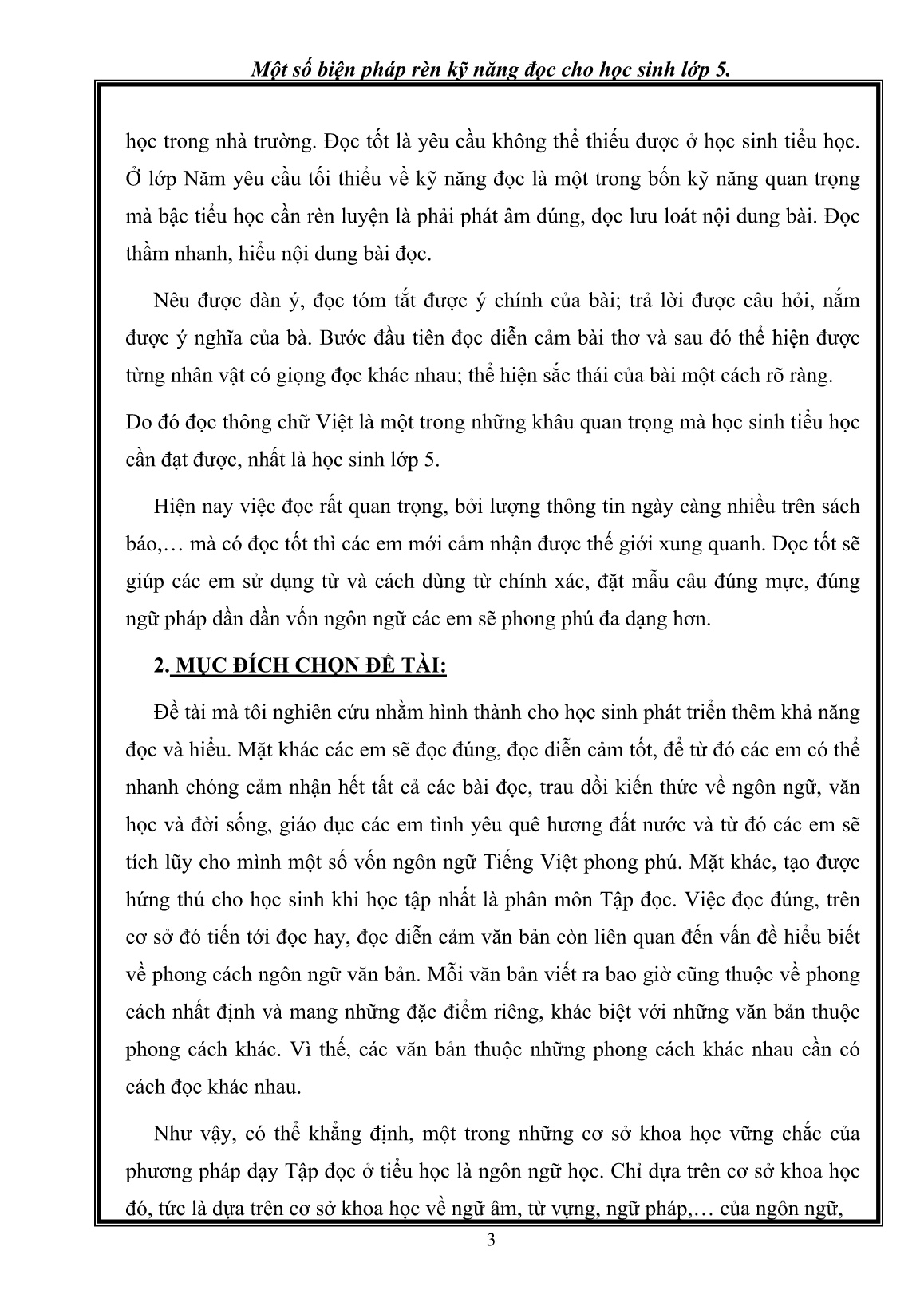 Sáng kiến kinh nghiệm Một số biện pháp rèn kỹ năng đọc cho học sinh Lớp 5 trang 3 Sáng kiến kinh nghiệm Một số biện pháp rèn kỹ năng đọc cho học sinh Lớp 5 trang 3