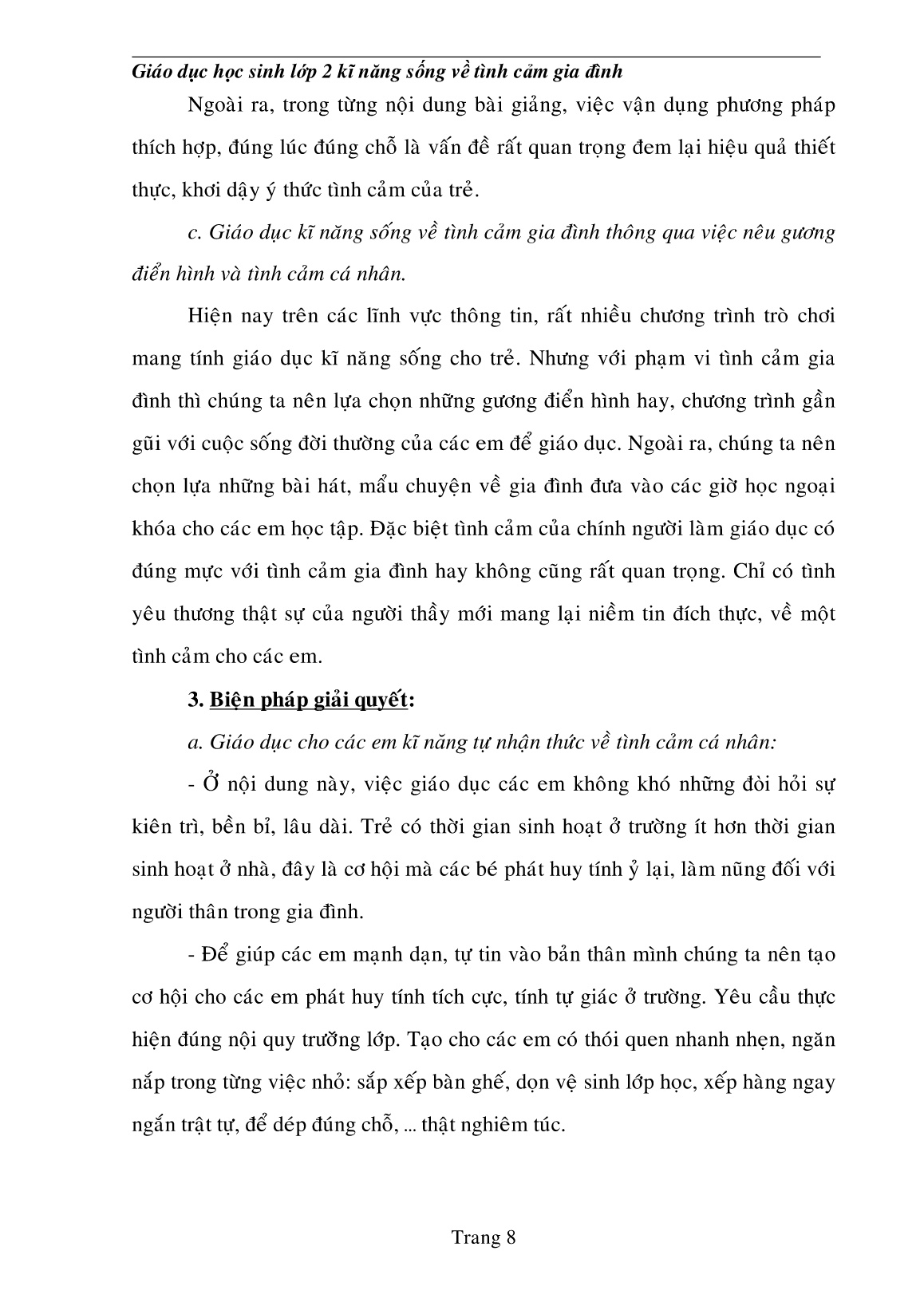Sáng kiến kinh nghiệm Giaùo dục học sinh Lớp 2 kĩ năng sống về tình cảm gia đình trang 8 Sáng kiến kinh nghiệm Giaùo dục học sinh Lớp 2 kĩ năng sống về tình cảm gia đình trang 8