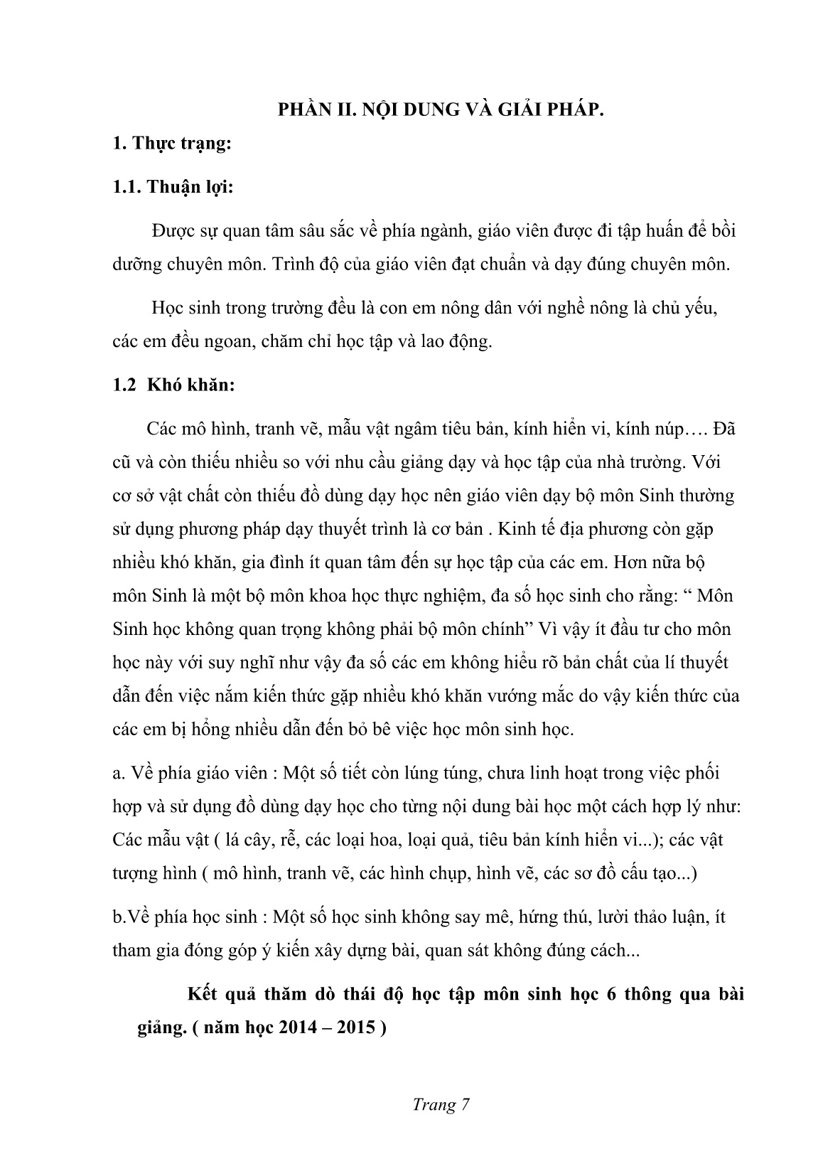 Sáng kiến kinh nghiệm Một số kinh nghiệm sử dụng phương tiện dạy học có hiệu quả môn Sinh học 6 trang 7 Sáng kiến kinh nghiệm Một số kinh nghiệm sử dụng phương tiện dạy học có hiệu quả môn Sinh học 6 trang 7