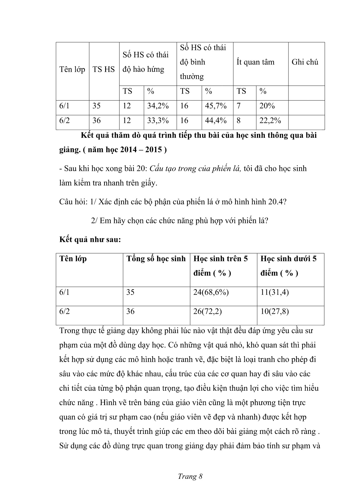 Sáng kiến kinh nghiệm Một số kinh nghiệm sử dụng phương tiện dạy học có hiệu quả môn Sinh học 6 trang 8 Sáng kiến kinh nghiệm Một số kinh nghiệm sử dụng phương tiện dạy học có hiệu quả môn Sinh học 6 trang 8