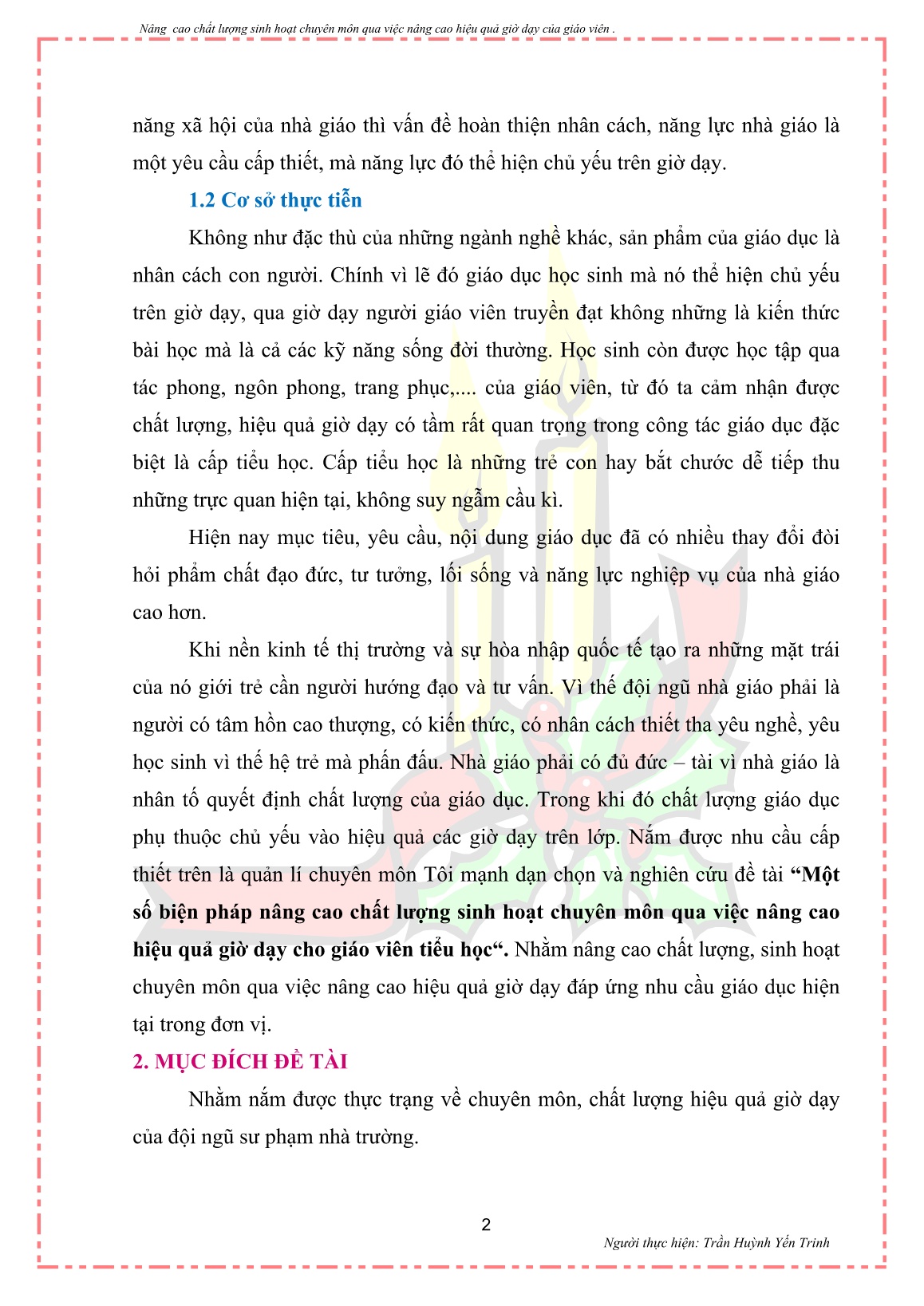 SKKN Một số biện pháp nâng cao chất lượng sinh hoạt chuyên môn qua việc nâng cao hiệu quả giờ dạy cho giáo viên tiểu học trang 2 SKKN Một số biện pháp nâng cao chất lượng sinh hoạt chuyên môn qua việc nâng cao hiệu quả giờ dạy cho giáo viên tiểu học trang 2
