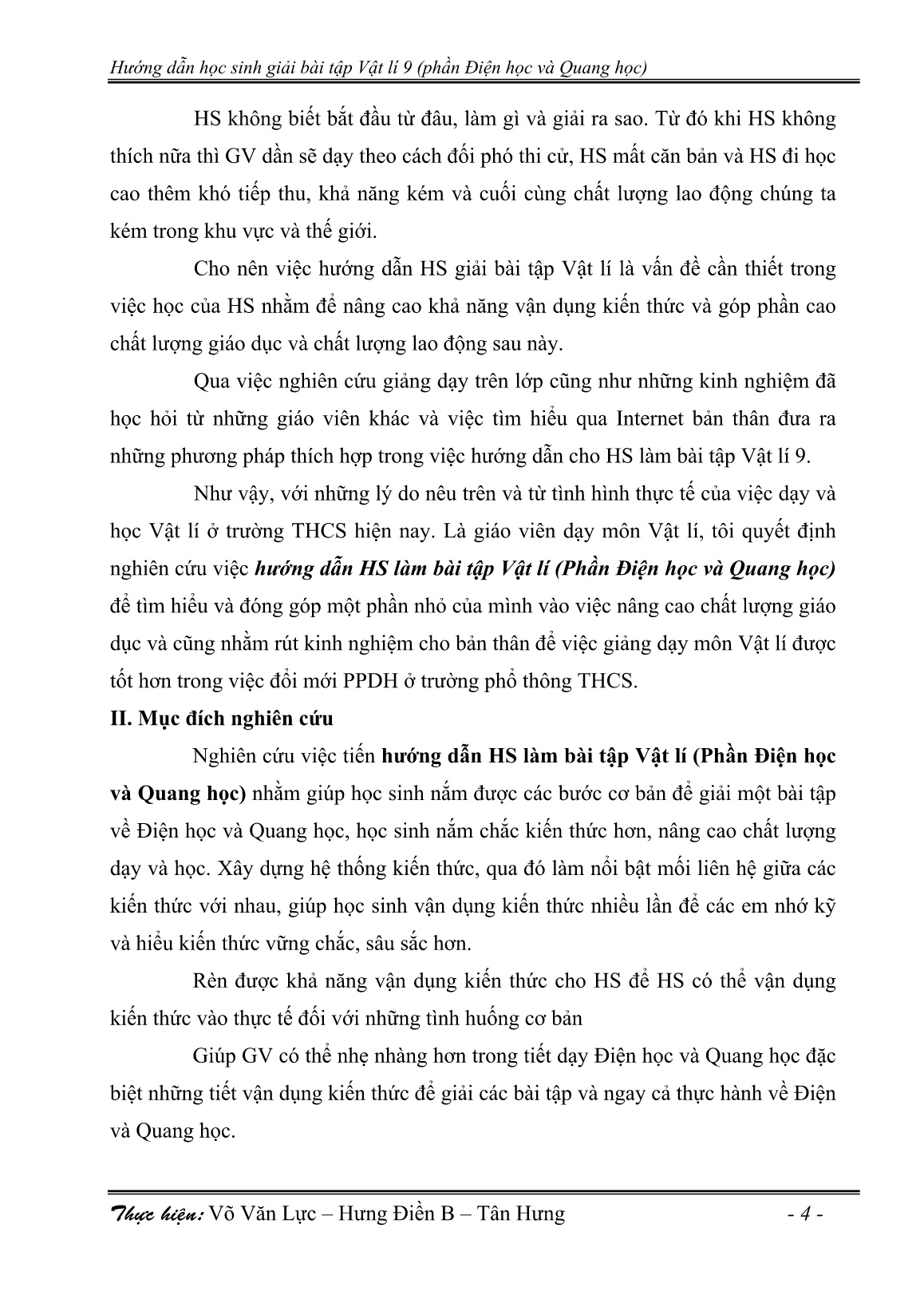 Sáng kiến kinh nghiệm Hướng dẫn học sinh giải bài tập Vật lí 9 (Điện học và Quang học) trang 4 Sáng kiến kinh nghiệm Hướng dẫn học sinh giải bài tập Vật lí 9 (Điện học và Quang học) trang 4