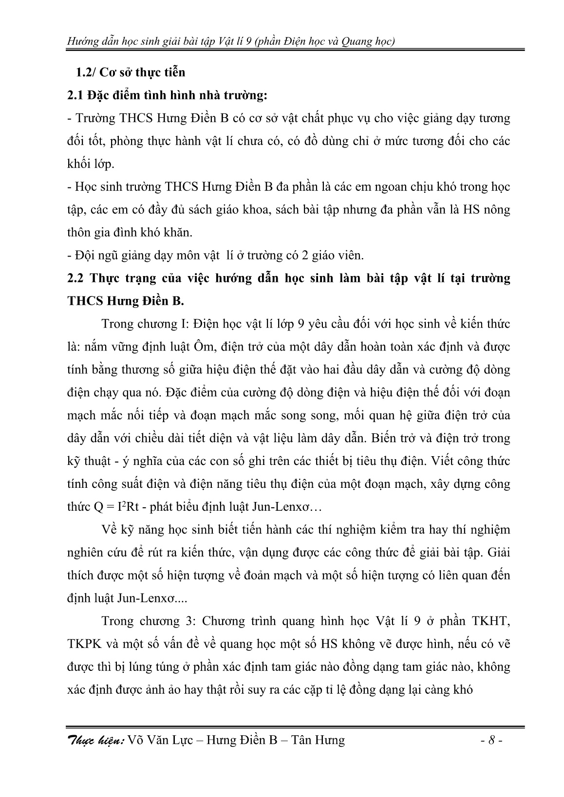 Sáng kiến kinh nghiệm Hướng dẫn học sinh giải bài tập Vật lí 9 (Điện học và Quang học) trang 8 Sáng kiến kinh nghiệm Hướng dẫn học sinh giải bài tập Vật lí 9 (Điện học và Quang học) trang 8