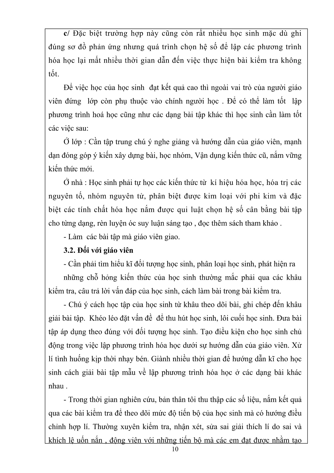 Sáng kiến kinh nghiệm Hướng dẫn học sinh lập phương trình hóa học Lớp 8 trang 10 Sáng kiến kinh nghiệm Hướng dẫn học sinh lập phương trình hóa học Lớp 8 trang 10