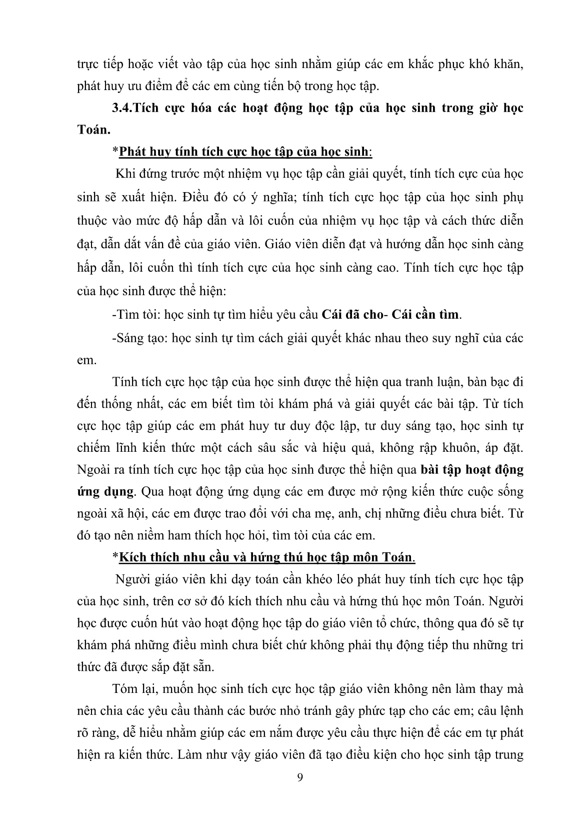 Sáng kiến kinh nghiệm Một số phương pháp dạy học môn Toán Lớp 4 theo mô hình VNEN trang 9 Sáng kiến kinh nghiệm Một số phương pháp dạy học môn Toán Lớp 4 theo mô hình VNEN trang 9
