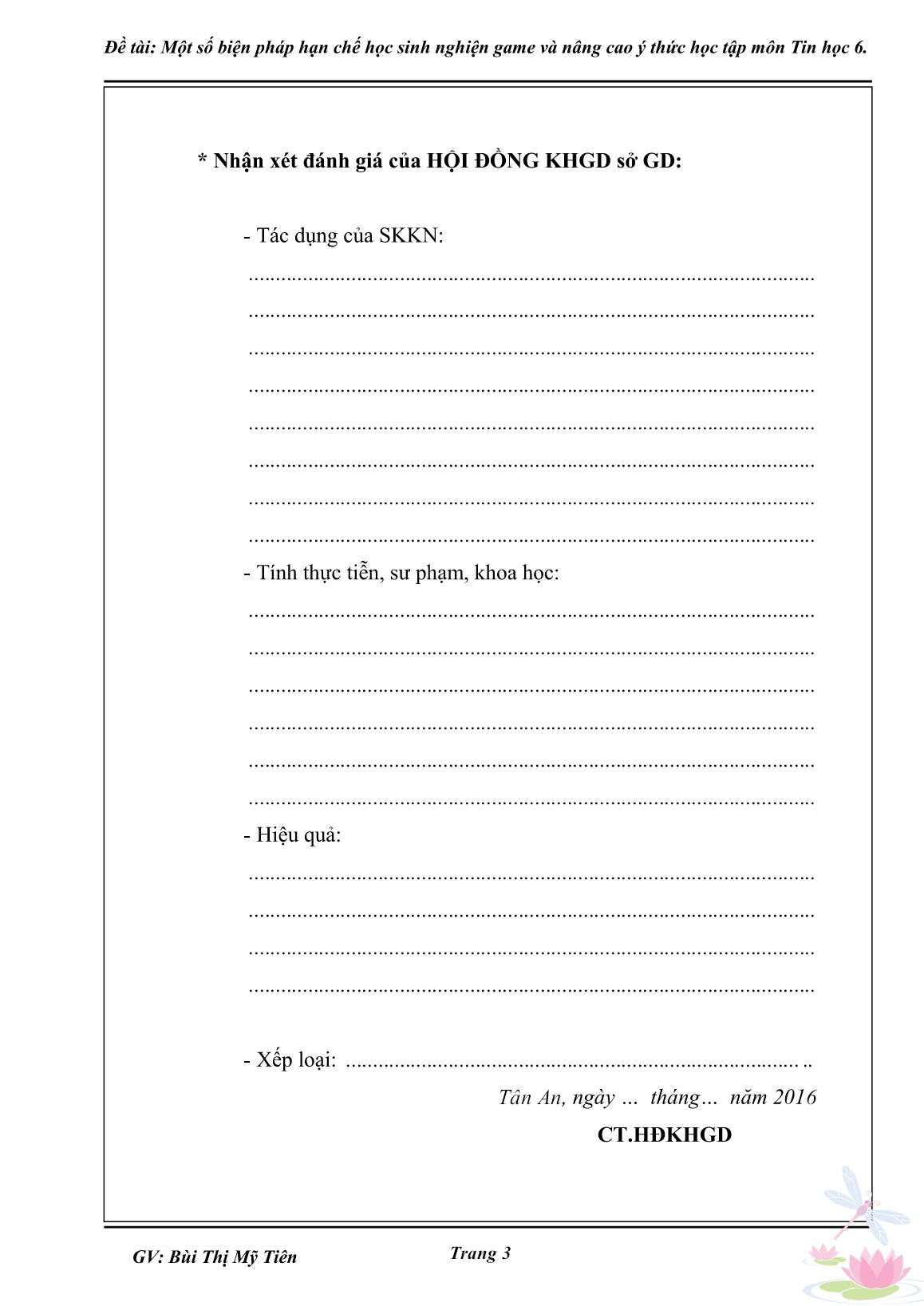 Sáng kiến kinh nghiệm Một số biện pháp hạn chế học sinh nghiện game và nâng cao ý thức học tập môn Tin học 6 trang 3 Sáng kiến kinh nghiệm Một số biện pháp hạn chế học sinh nghiện game và nâng cao ý thức học tập môn Tin học 6 trang 3