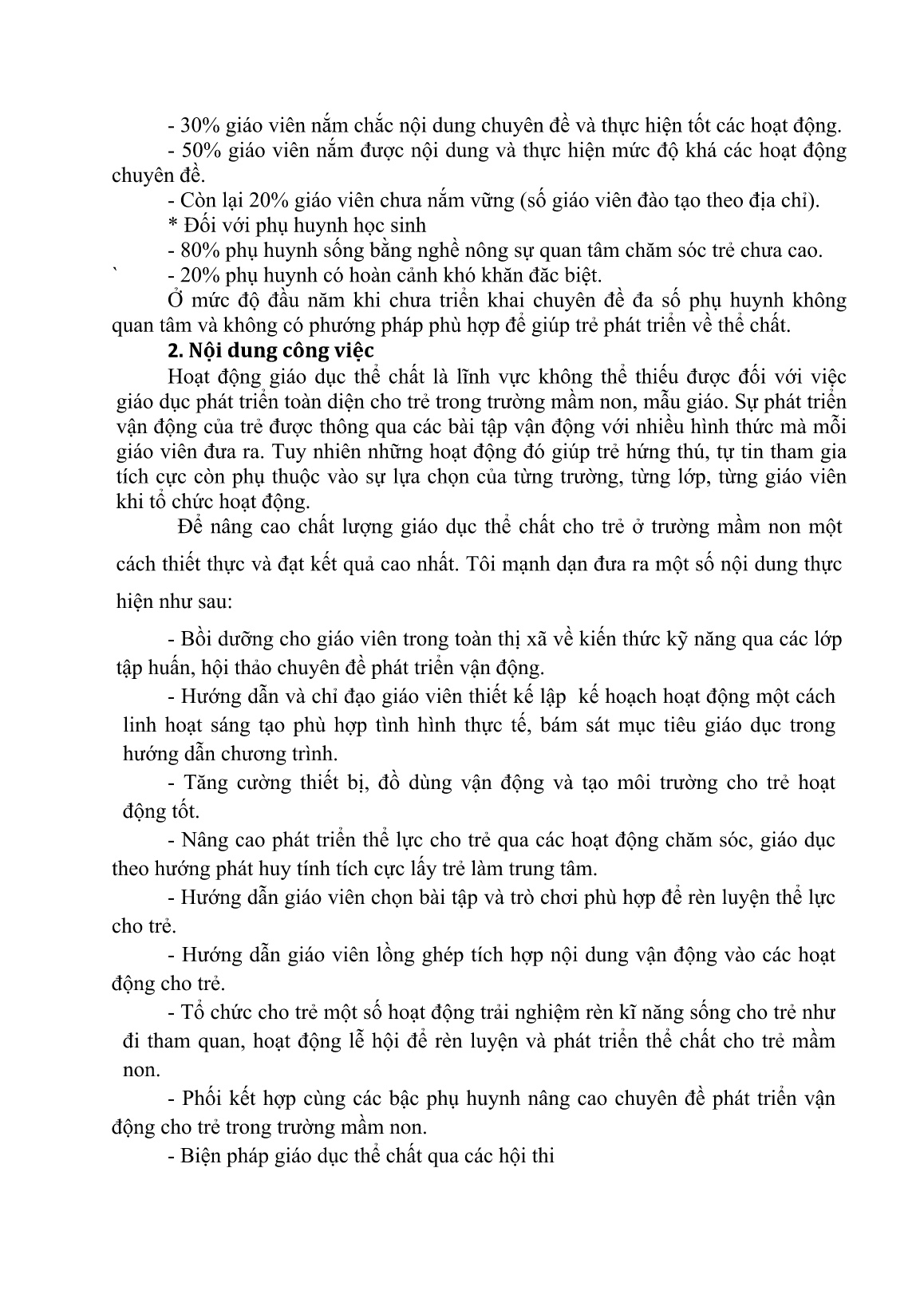 Sáng kiến kinh nghiệm Một số biện pháp nâng cao chất lượng giáo dục thể chất cho trẻ Mầm Non trang 6