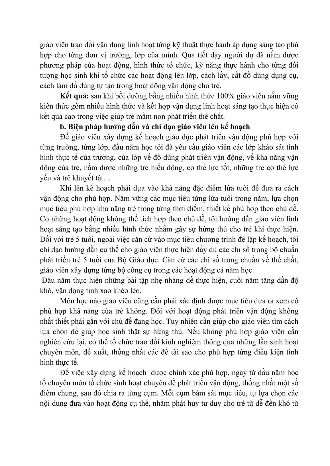 Sáng kiến kinh nghiệm Một số biện pháp nâng cao chất lượng giáo dục thể chất cho trẻ Mầm Non trang 9