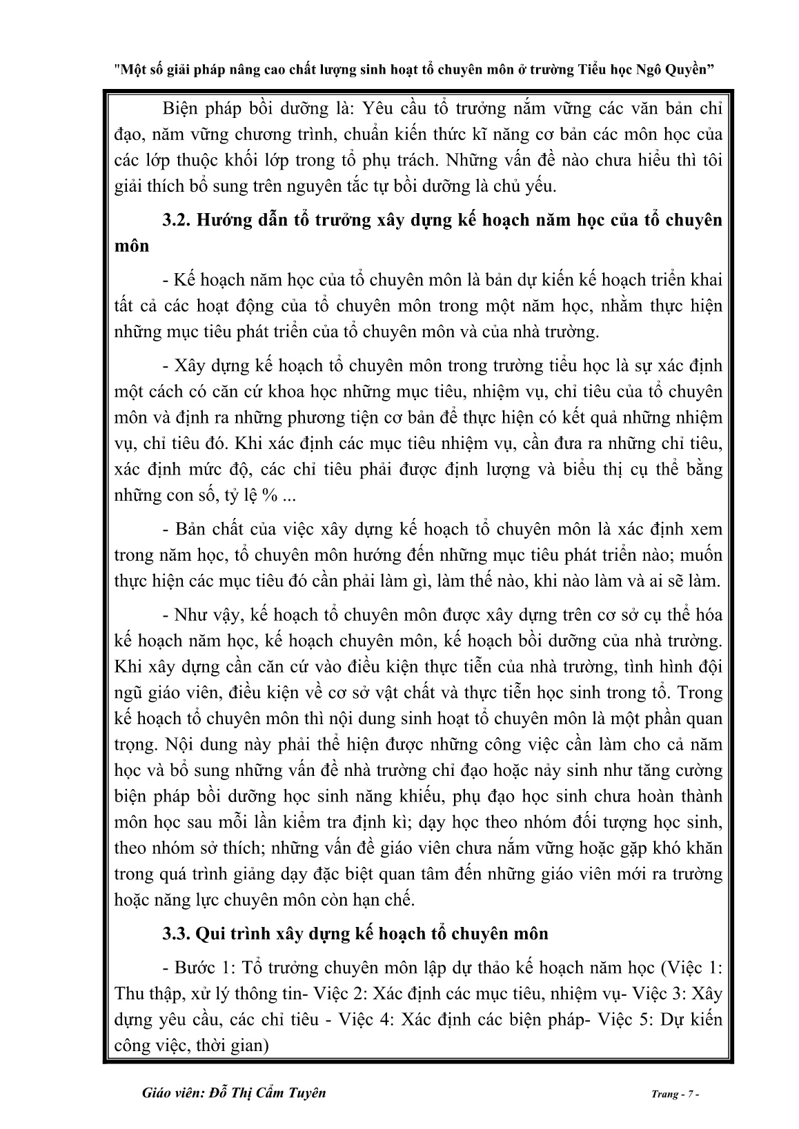 Sáng kiến kinh nghiệm Một số giải pháp nâng cao chất lượng sinh hoạt tổ chuyên môn trường tiểu học Ngô Quyền trang 7 Sáng kiến kinh nghiệm Một số giải pháp nâng cao chất lượng sinh hoạt tổ chuyên môn trường tiểu học Ngô Quyền trang 7