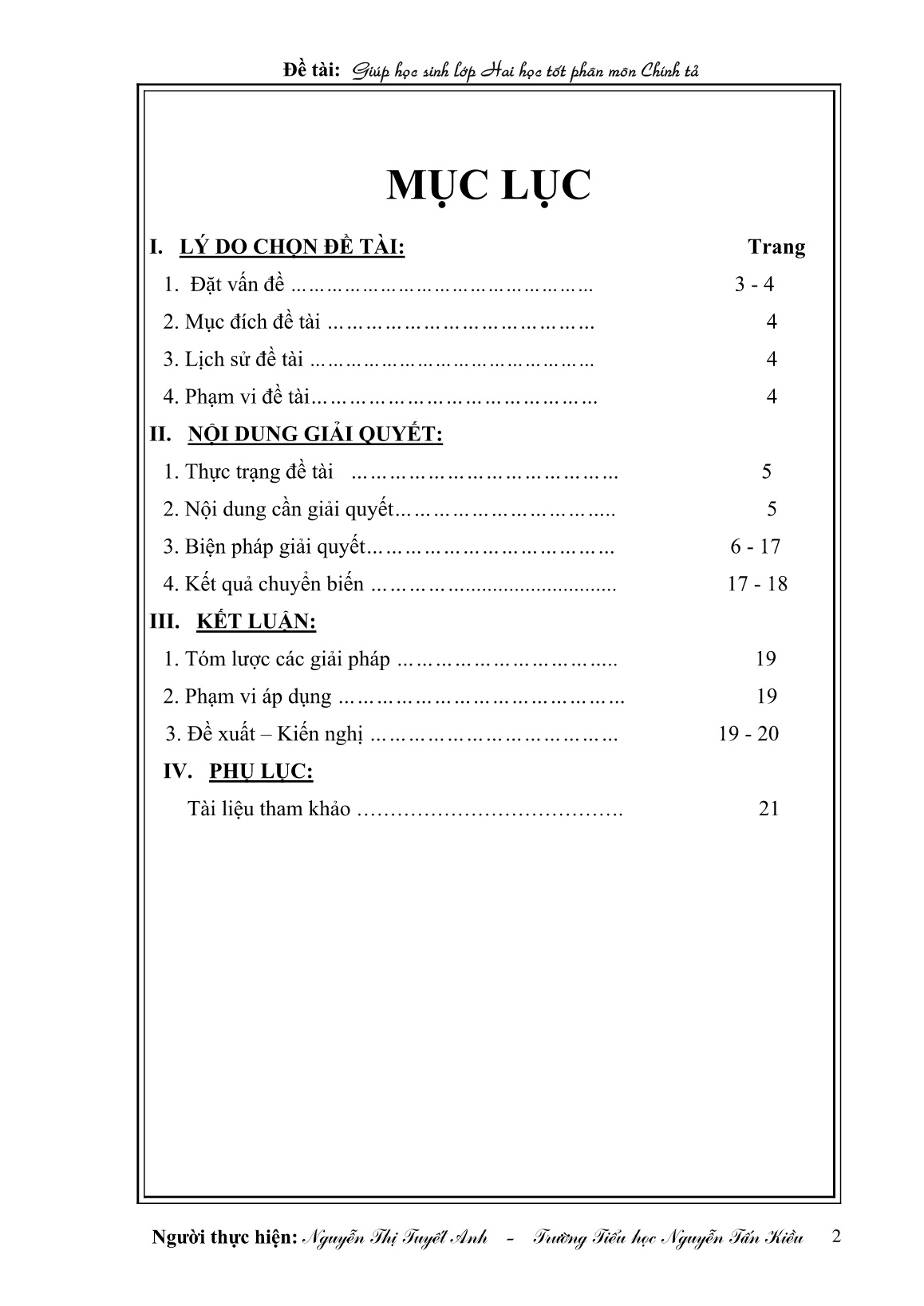 Sáng kiến kinh nghiệm Giúp học sinh Lớp Hai học tốt phân môn Chính tả trang 2