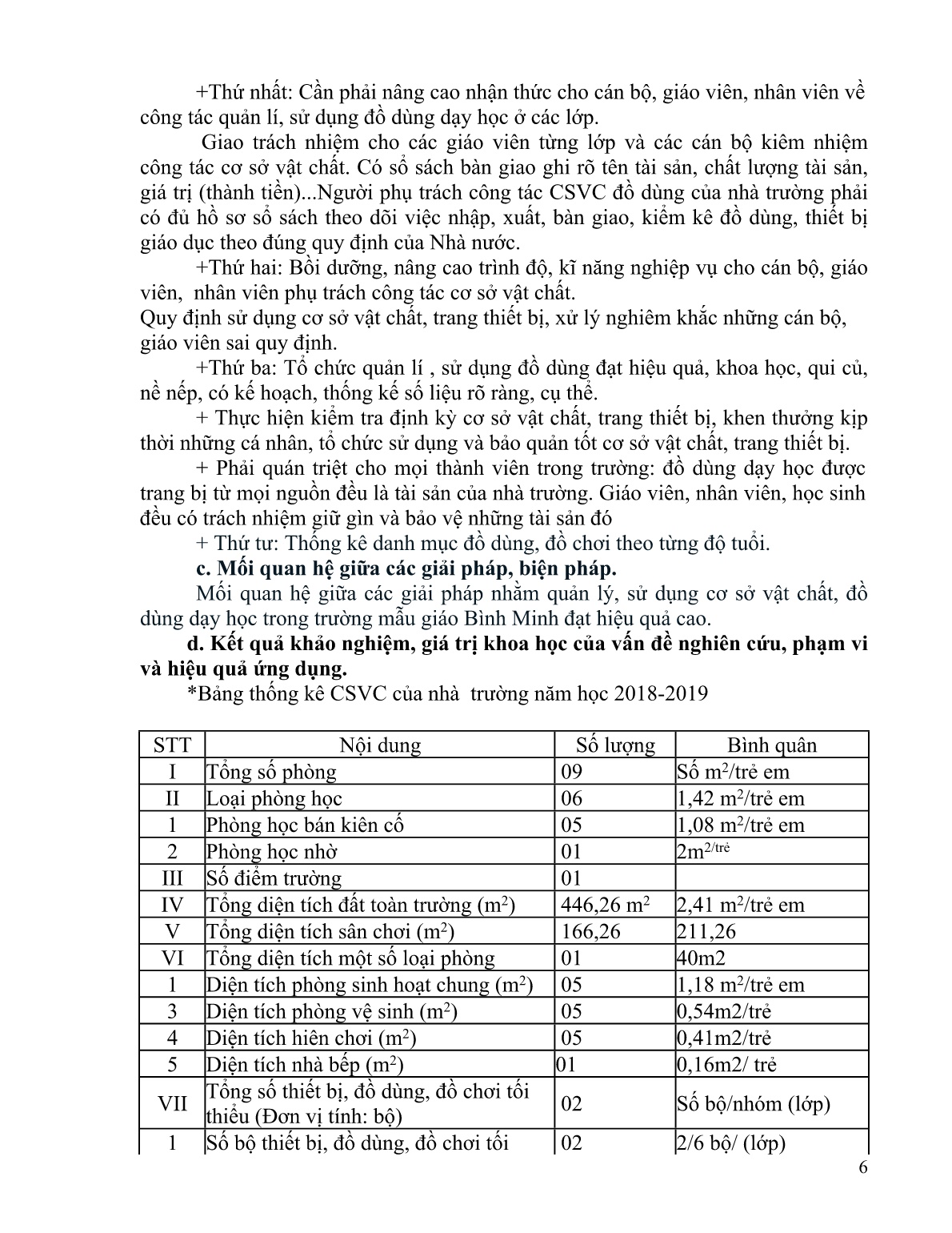 Sáng kiến kinh nghiệm Quản lý, sử dụng cơ sở vật chất, đồ dùng dạy học trang 6