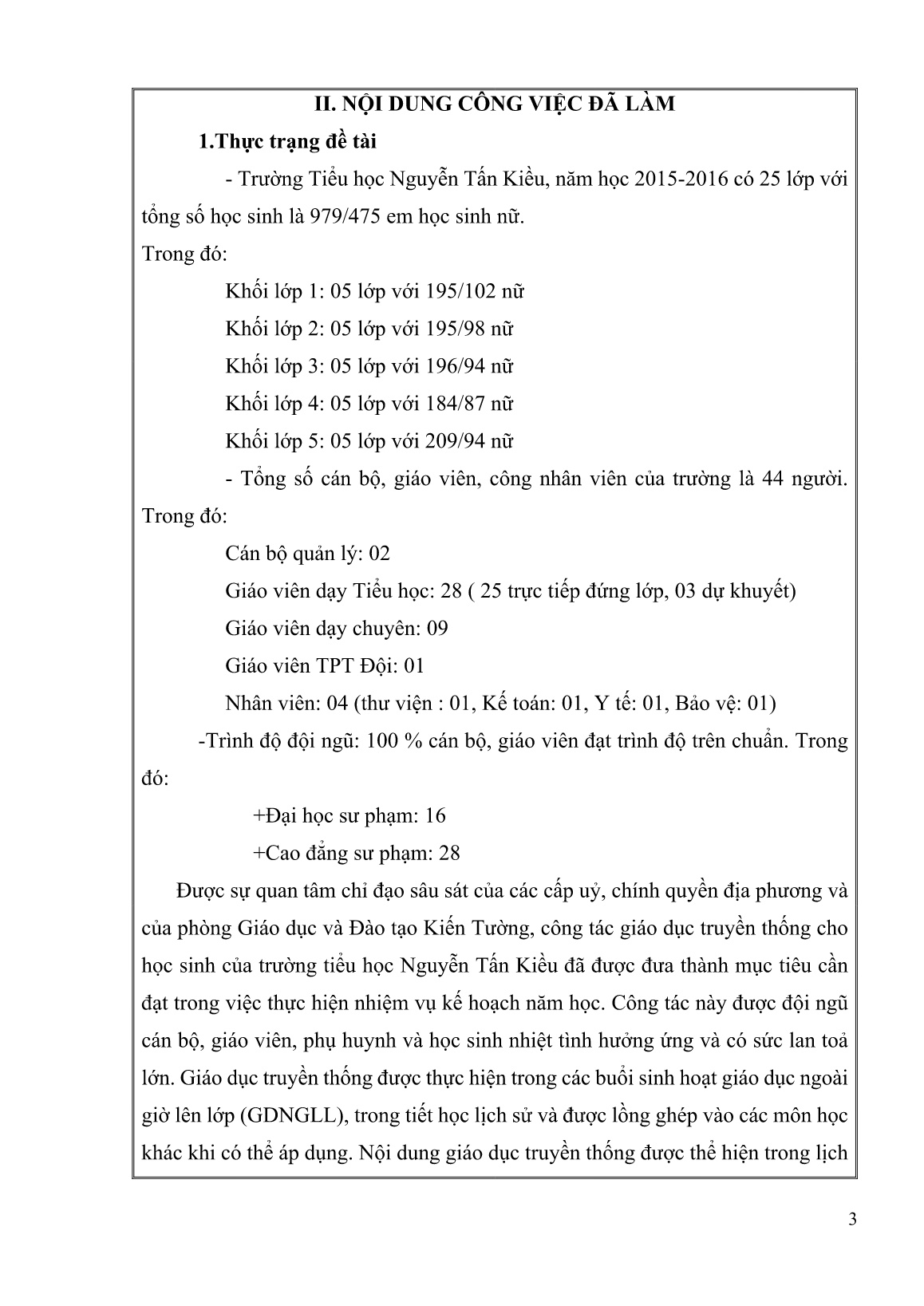 SKKN Một số biện pháp tổ chức tốt hoạt động giáo dục truyền thống lịch sử địa phương cho học sinh Tiểu học trang 3