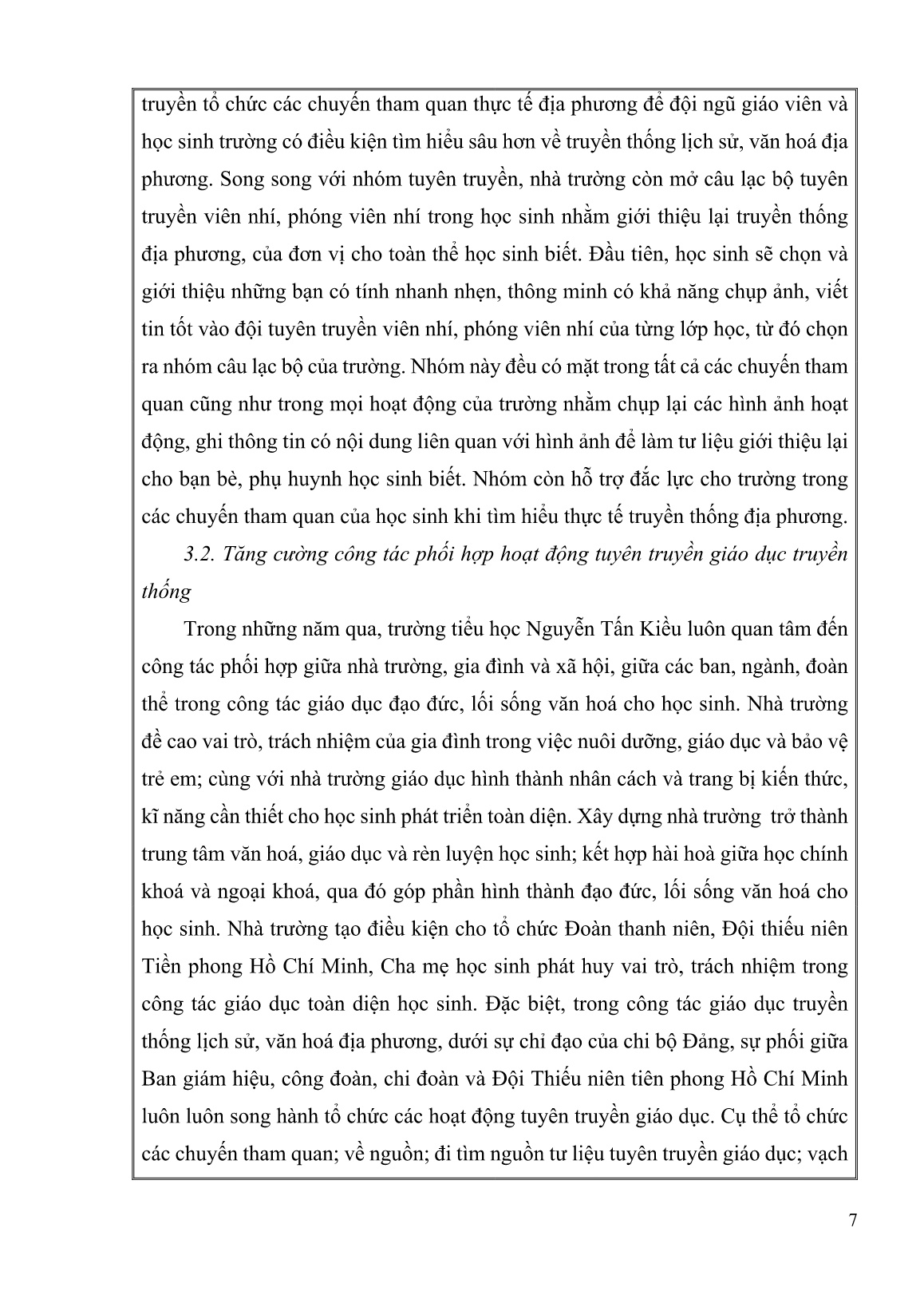 SKKN Một số biện pháp tổ chức tốt hoạt động giáo dục truyền thống lịch sử địa phương cho học sinh Tiểu học trang 7