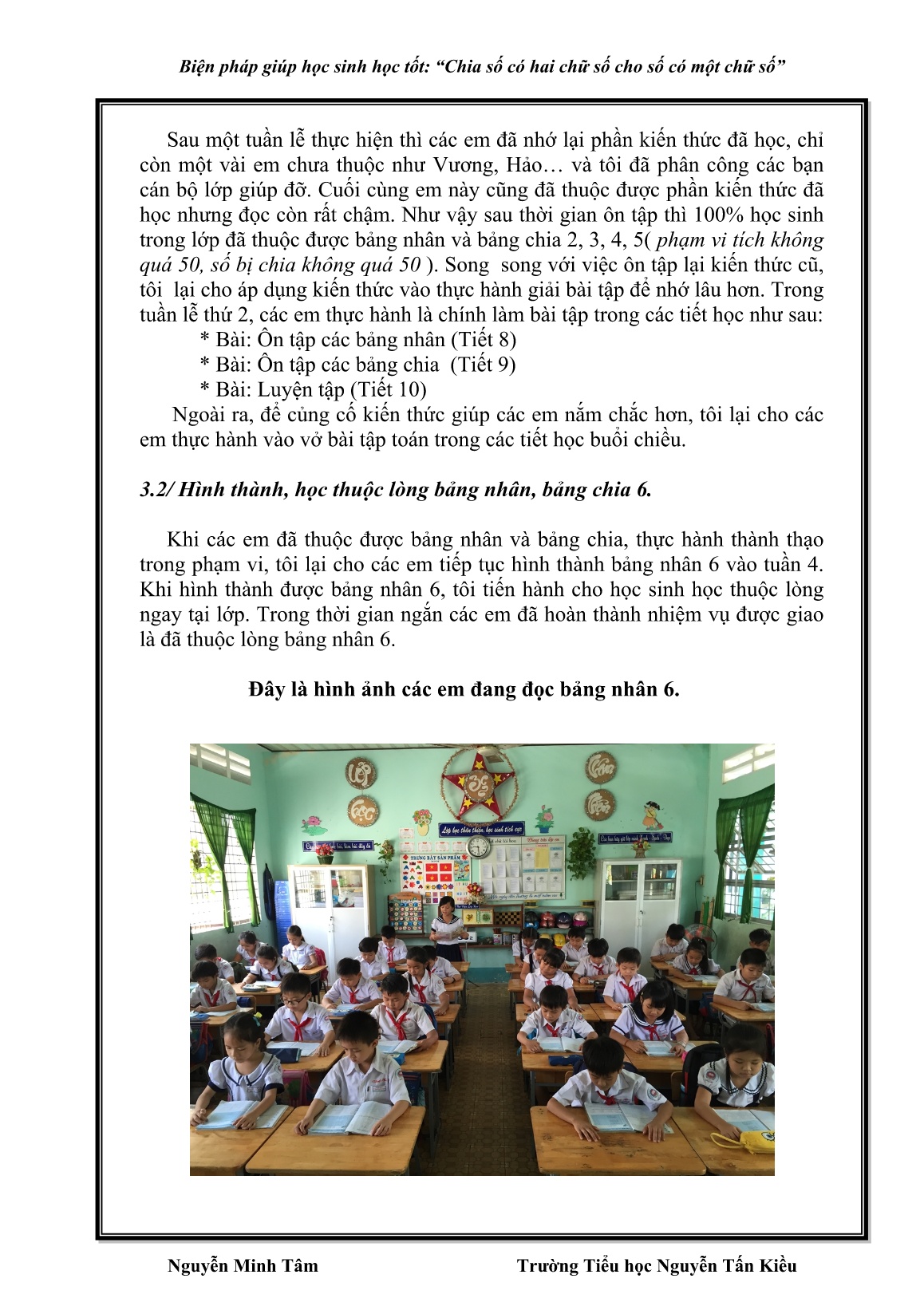 Sáng kiến kinh nghiệm Biện pháp giúp học sinh học tốt: Chia số có hai chữ số cho số có một chữ số trang 5