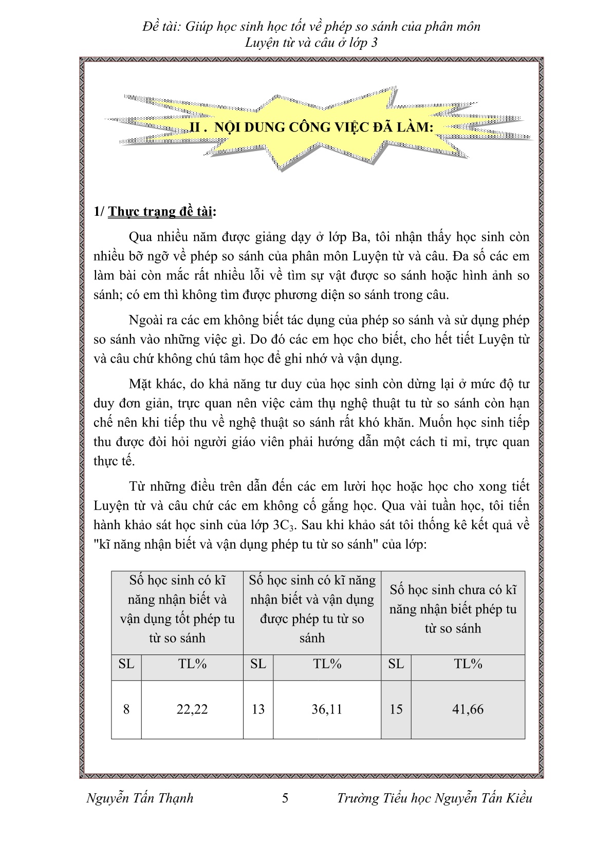 Sáng kiến kinh nghiệm Giúp học sinh học tốt về phép so sánh của phân môn Luyện từ và câu ở Lớp 3 trang 5
