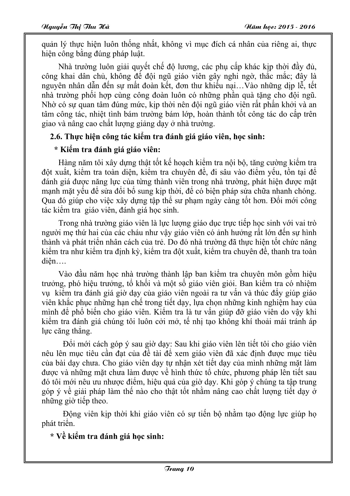 Sáng kiến kinh nghiệm Một số biện pháp bồi dưỡng nâng cao chất lượng chăm sóc giáo dục trong trường mầm non trang 10