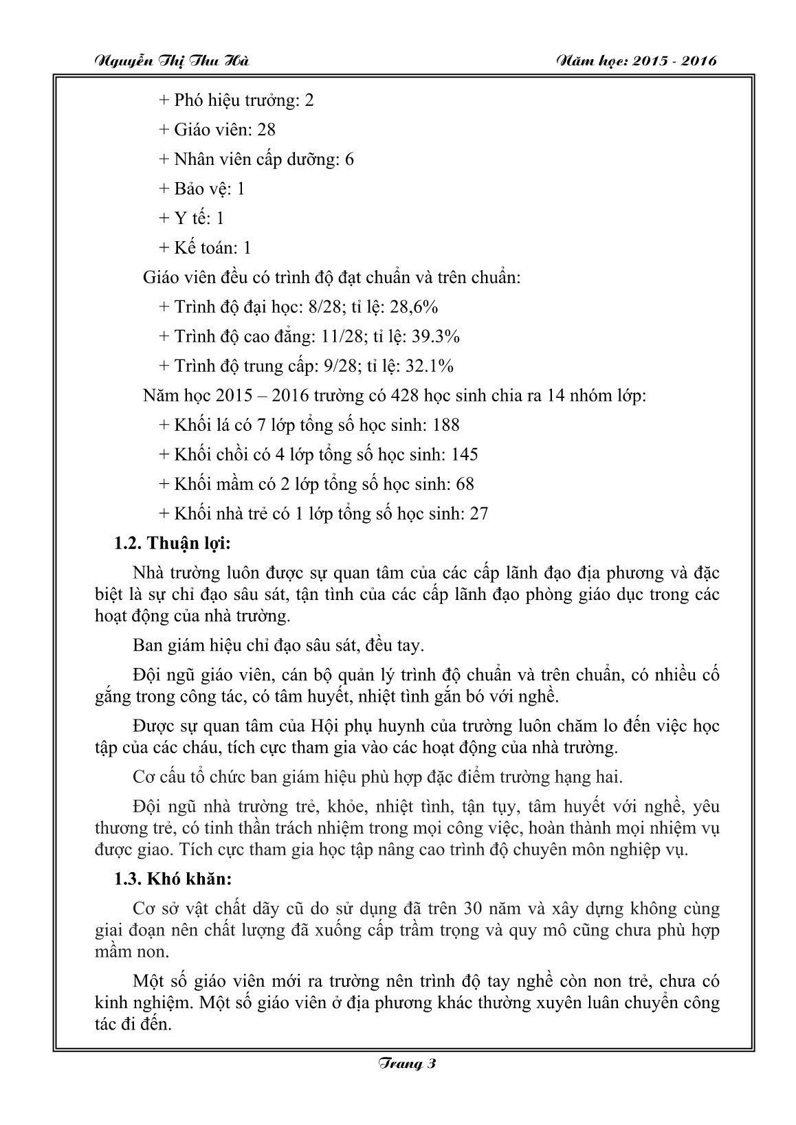 Sáng kiến kinh nghiệm Một số biện pháp bồi dưỡng nâng cao chất lượng chăm sóc giáo dục trong trường mầm non trang 3