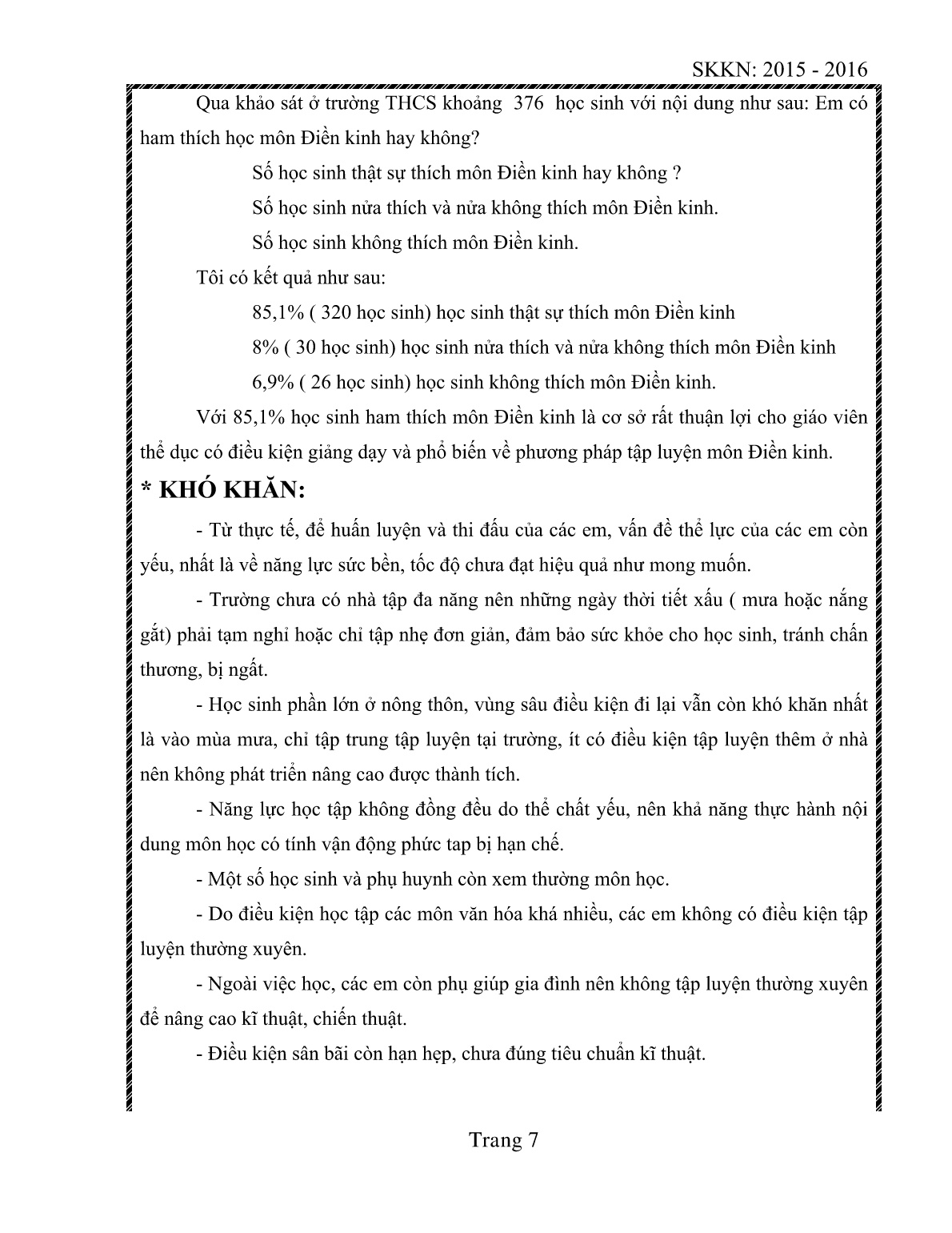 Sáng kiến kinh nghiệm Phương pháp bồi dưỡng học sinh giỏi về môn Điền Kinh trang 7