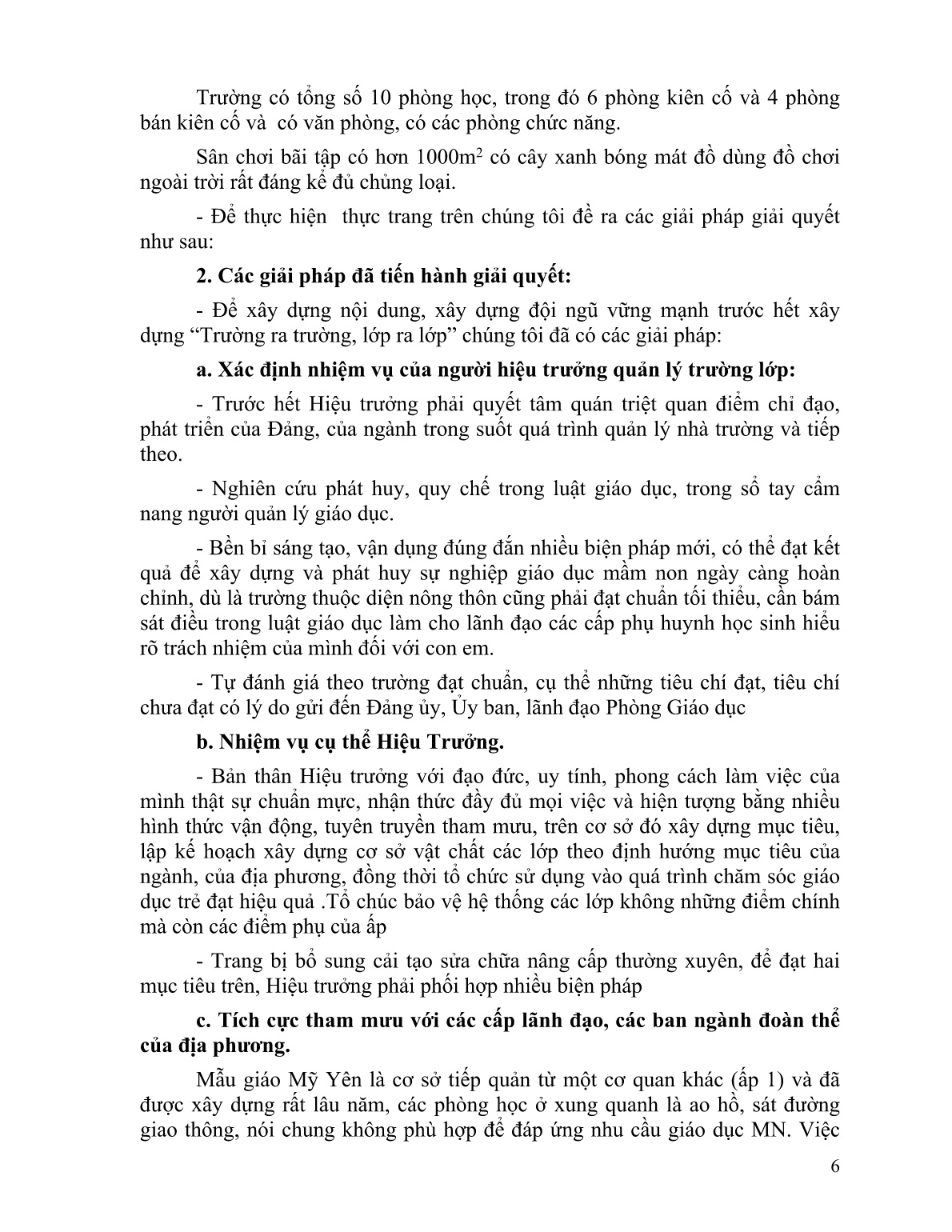 Sáng kiến kinh nghiệm Một vài biện pháp tham mưu của Hiệu trưởng về việc xây dựng củng cố đội ngũ trang 6