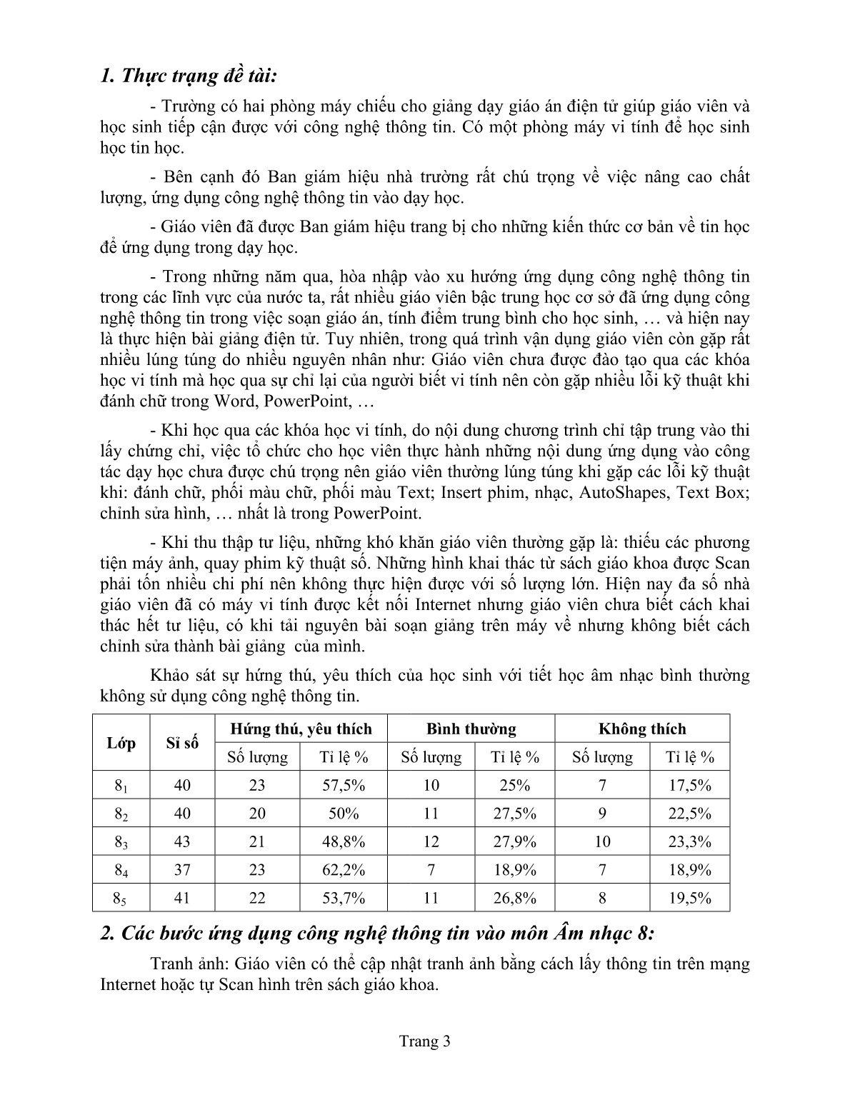 Sáng kiến kinh nghiệm Ứng dụng công nghệ thông tin vào giảng dạy Âm nhạc 8 trang 3