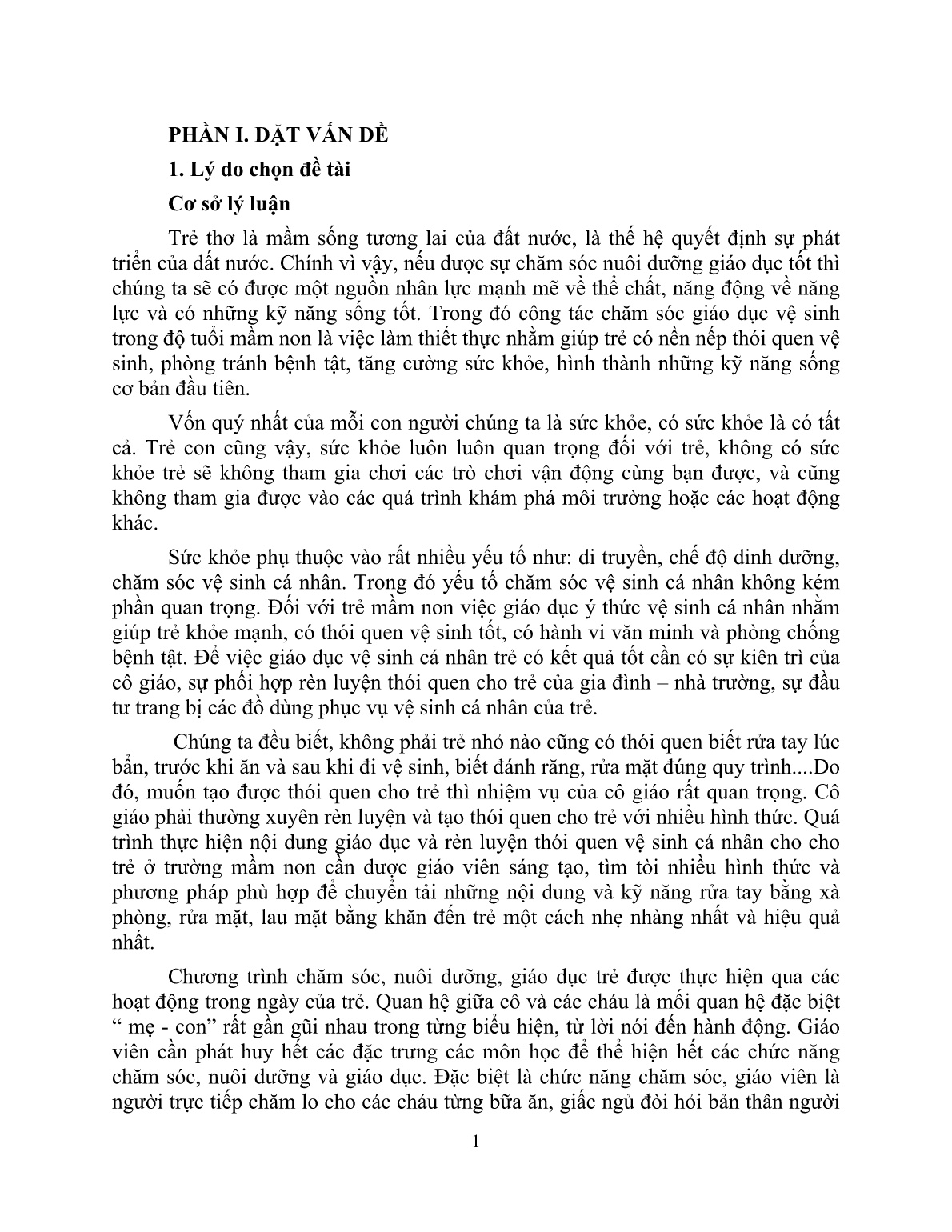 Sáng kiến kinh nghiệm Một số biện pháp giáo dục trẻ 3-4 tuổi giữ gìn vệ sinh thân thể trang 1
