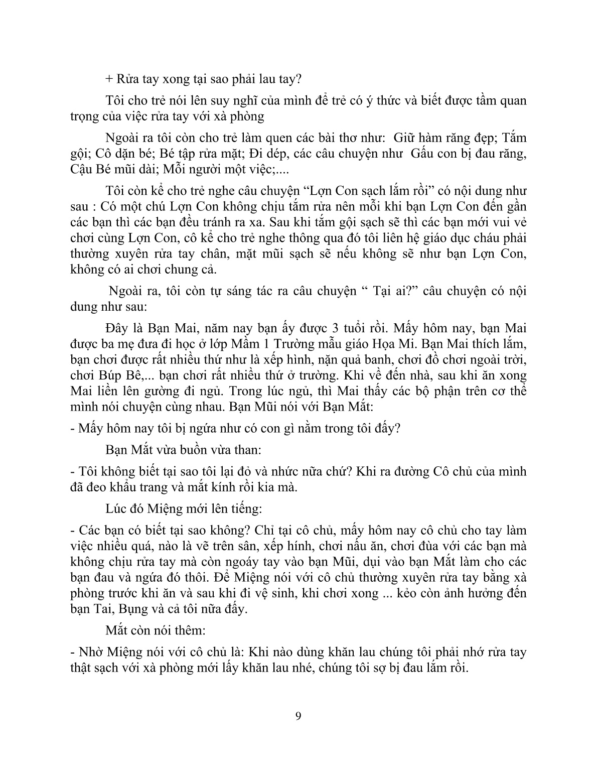 Sáng kiến kinh nghiệm Một số biện pháp giáo dục trẻ 3-4 tuổi giữ gìn vệ sinh thân thể trang 9
