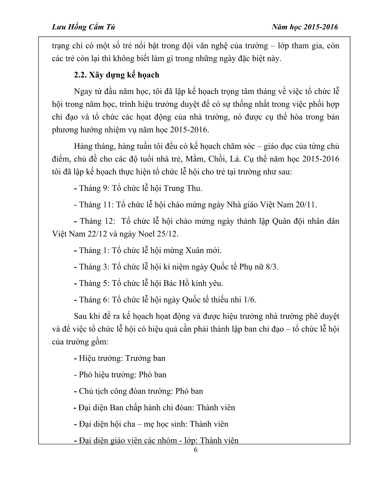 Sáng kiến kinh nghiệm Một vài biện pháp quản lý - chỉ đạo - tổ chức tốt lễ hội cho trẻ ở trường mầm non trang 6