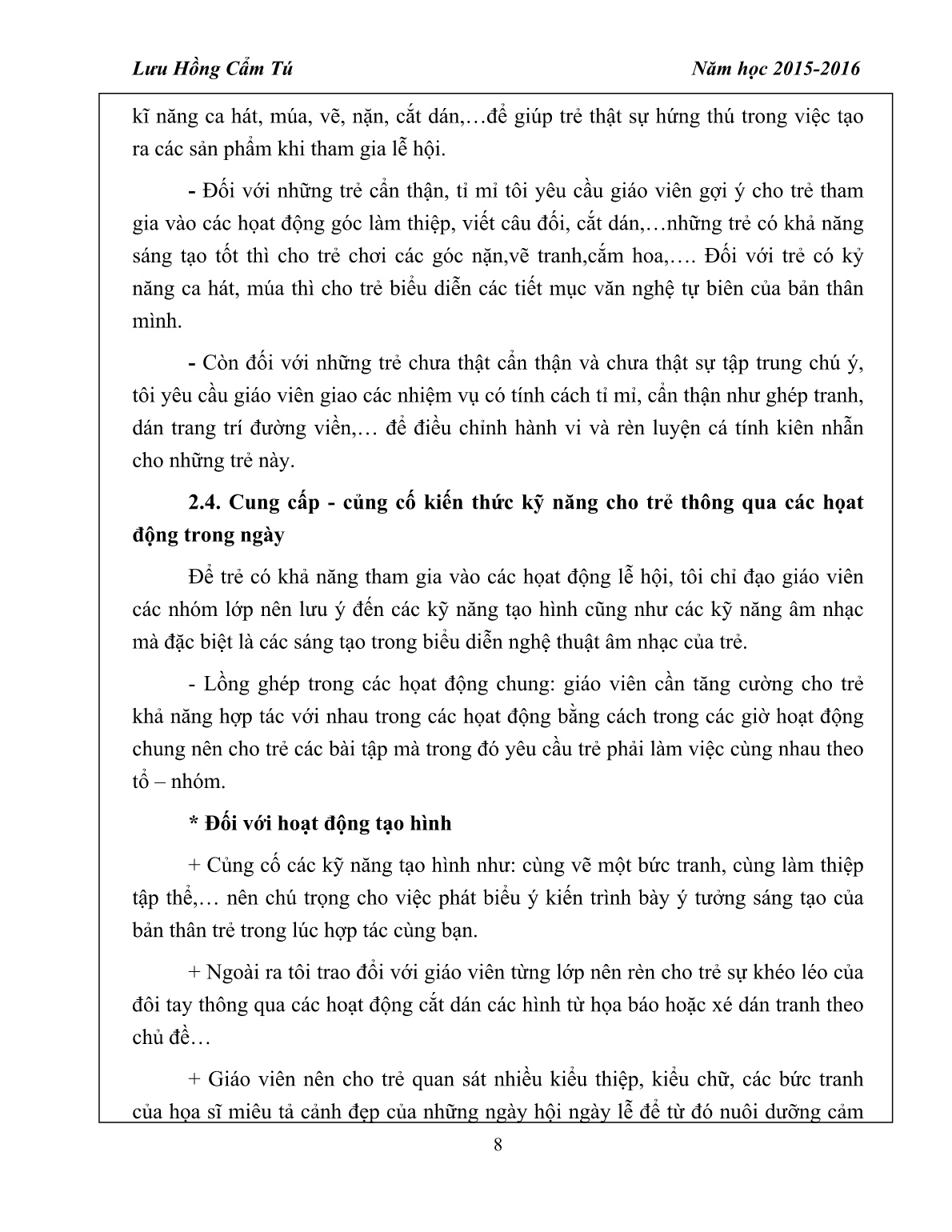 Sáng kiến kinh nghiệm Một vài biện pháp quản lý - chỉ đạo - tổ chức tốt lễ hội cho trẻ ở trường mầm non trang 8