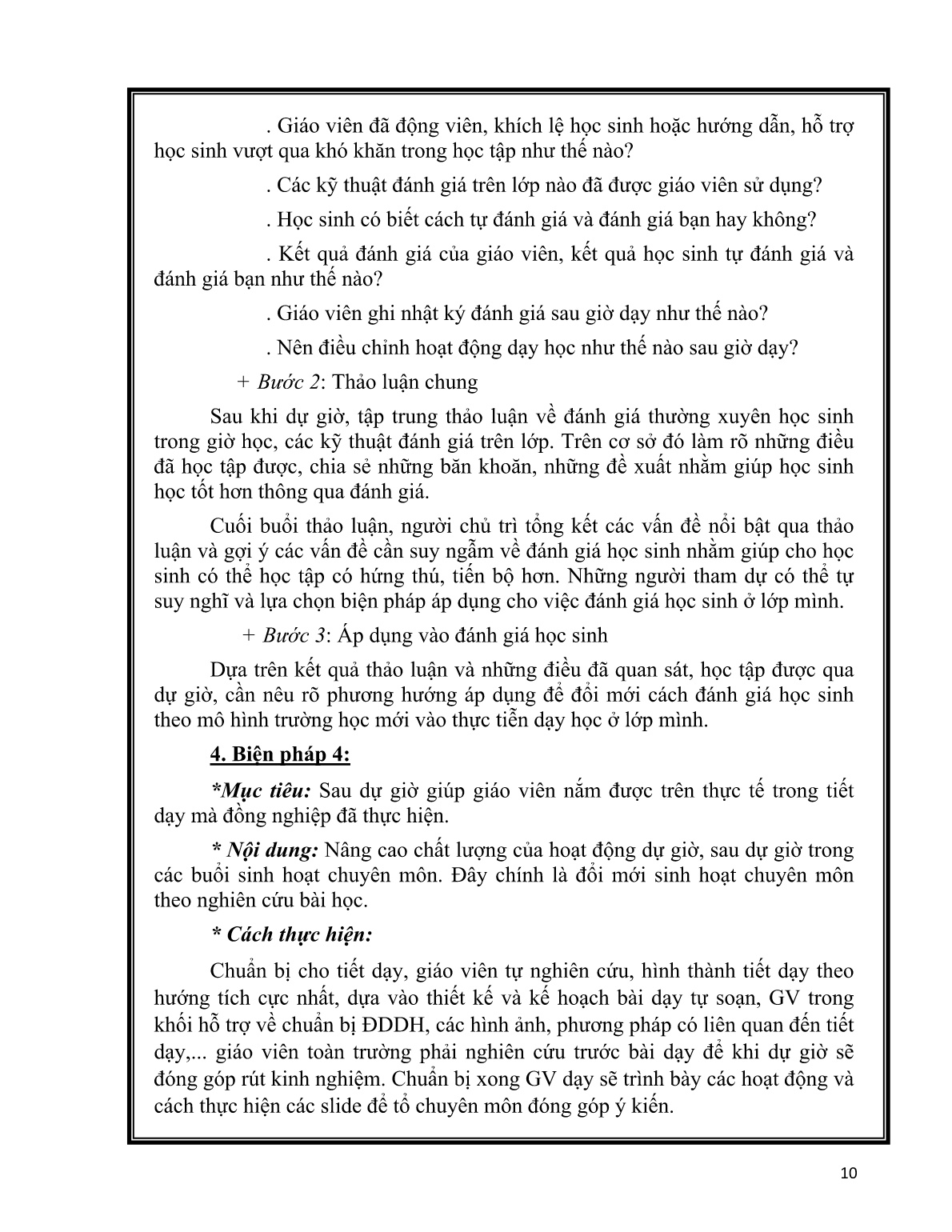 Sáng kiến kinh nghiệm Một số biện pháp nâng cao hiệu quả sinh hoạt chuyên môn ở trường tiểu học trang 10