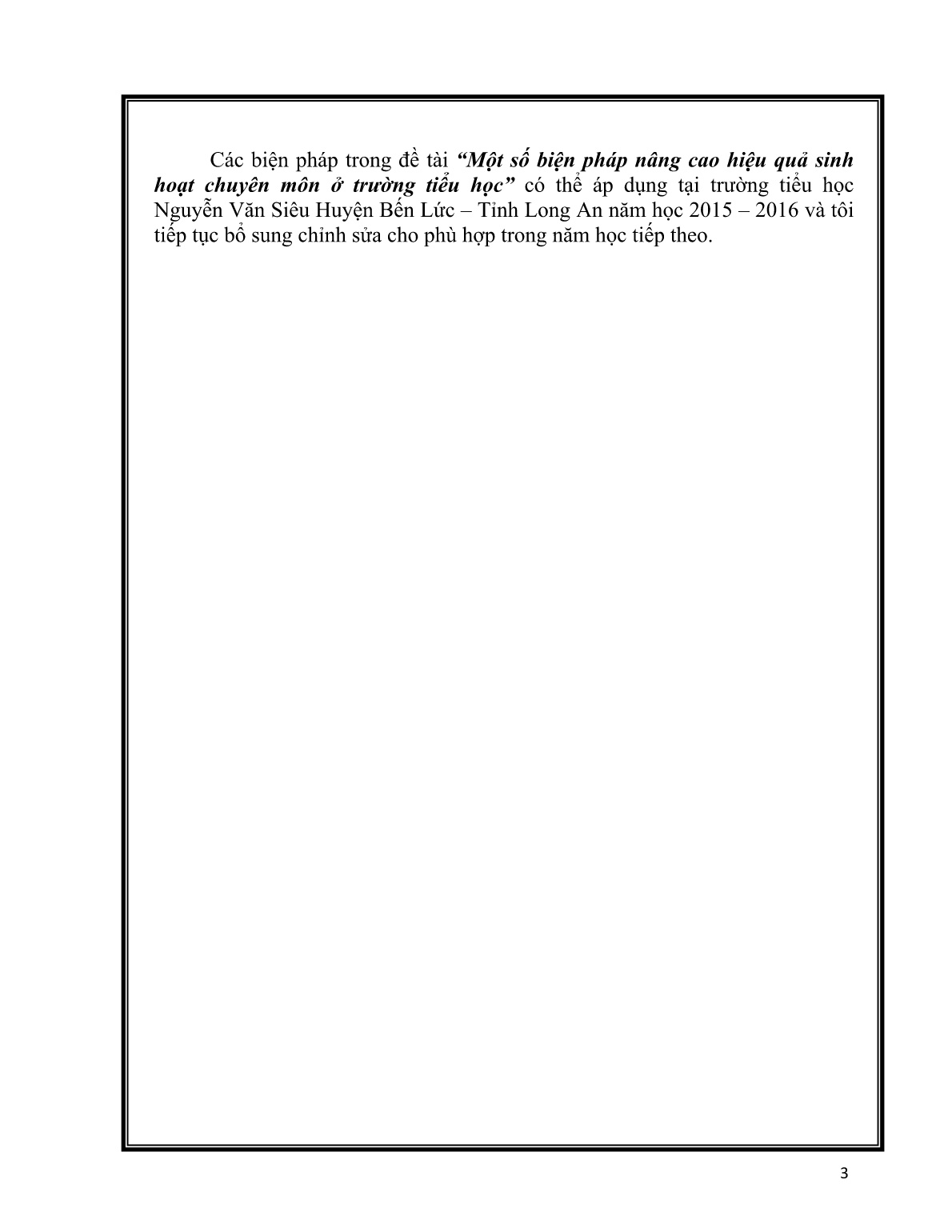Sáng kiến kinh nghiệm Một số biện pháp nâng cao hiệu quả sinh hoạt chuyên môn ở trường tiểu học trang 3