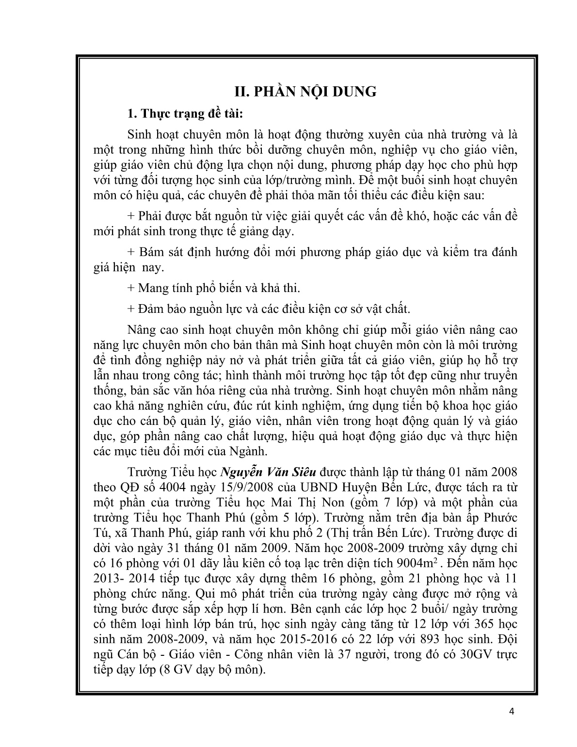 Sáng kiến kinh nghiệm Một số biện pháp nâng cao hiệu quả sinh hoạt chuyên môn ở trường tiểu học trang 4