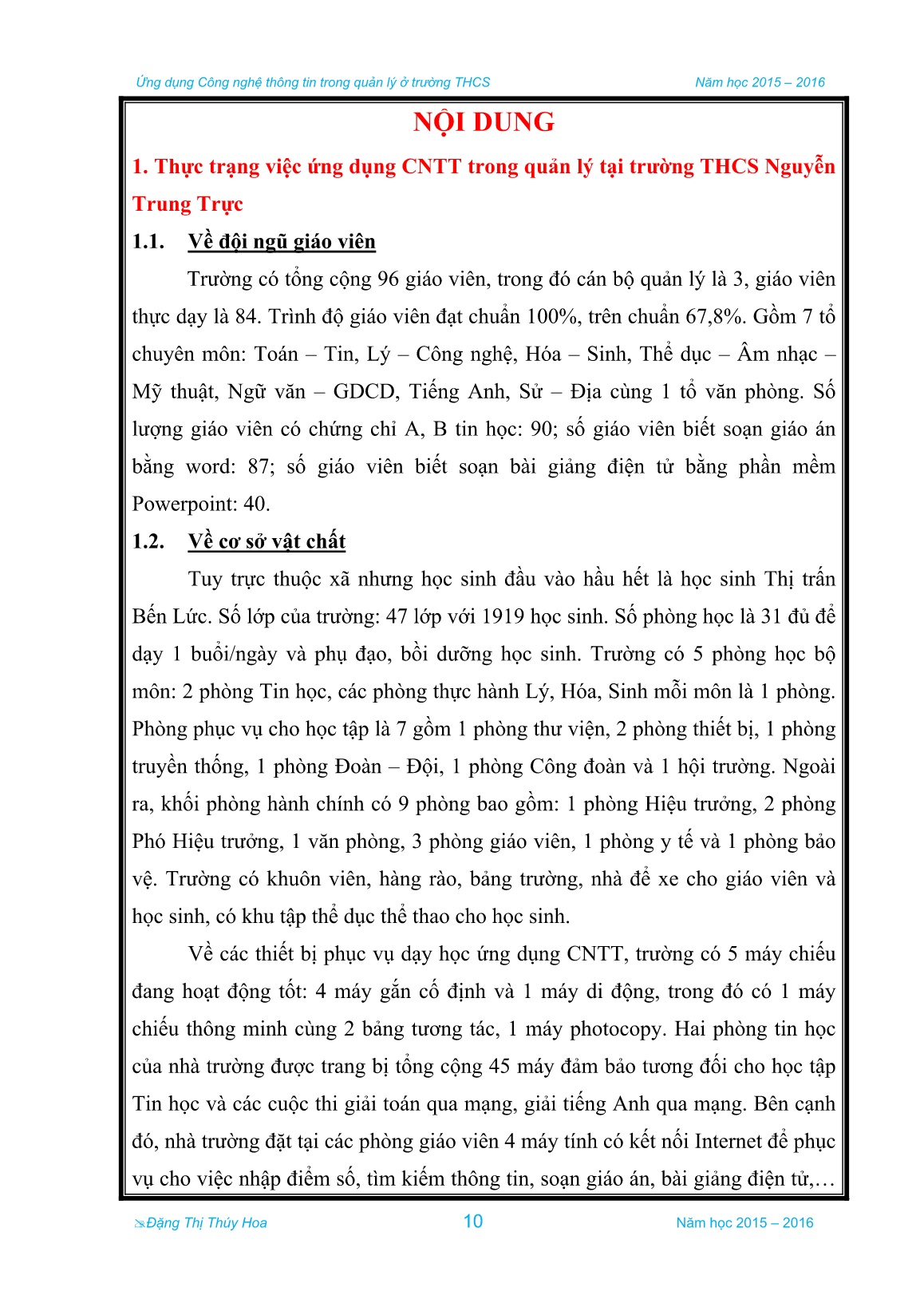 Sáng kiến kinh nghiệm Ứng dụng Công nghệ thông tin trong quản lý ở trường THCS trang 7