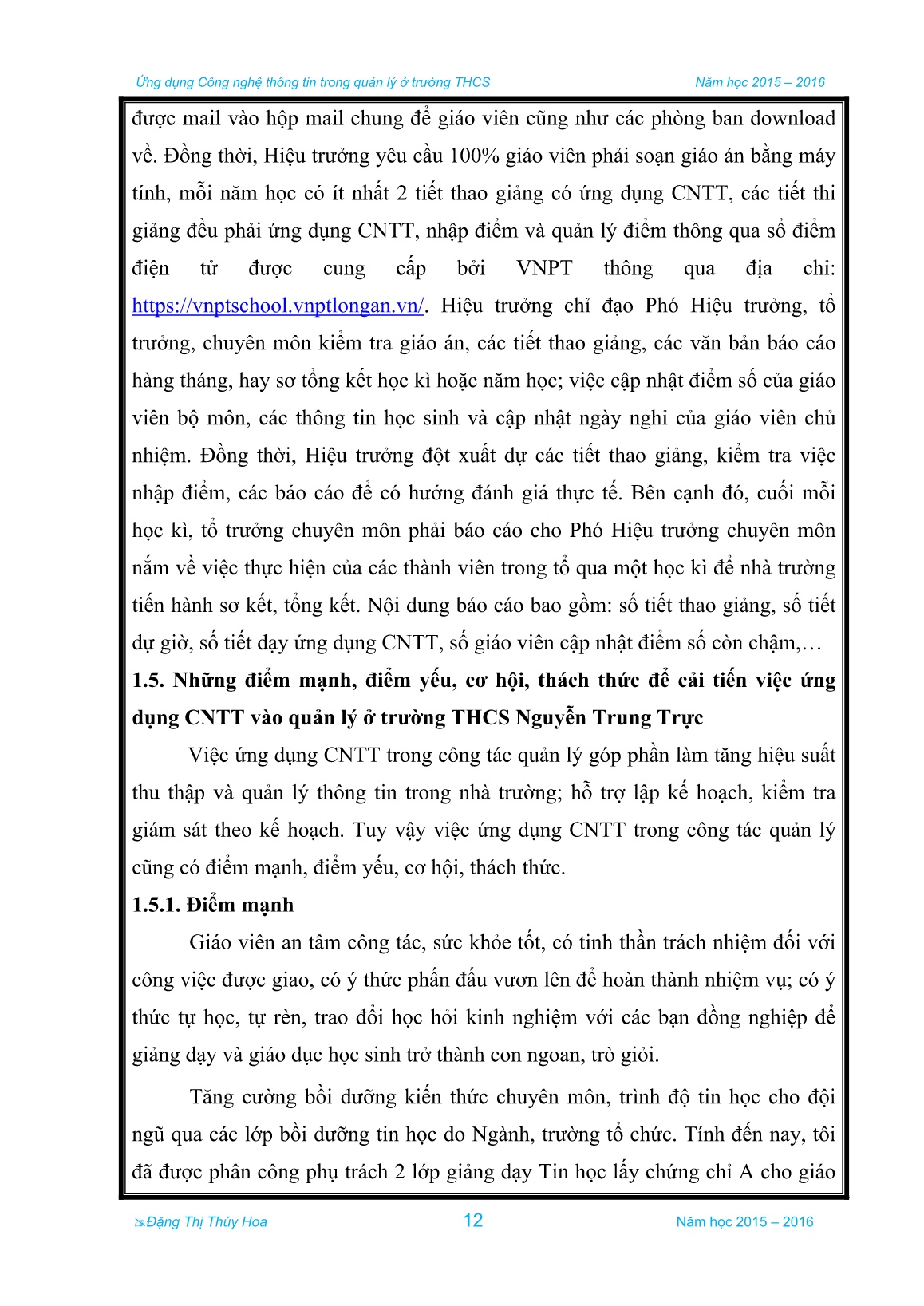 Sáng kiến kinh nghiệm Ứng dụng Công nghệ thông tin trong quản lý ở trường THCS trang 9