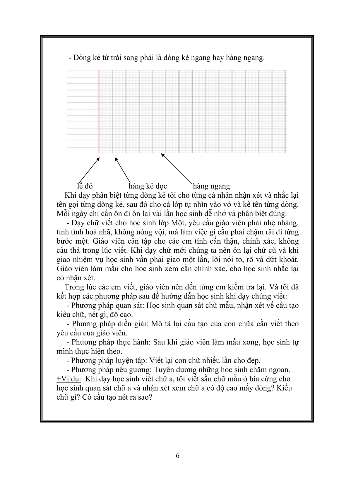 Sáng kiến kinh nghiệm Biện pháp nâng cao việc rèn chữ cho học sinh Lớp Một trang 6