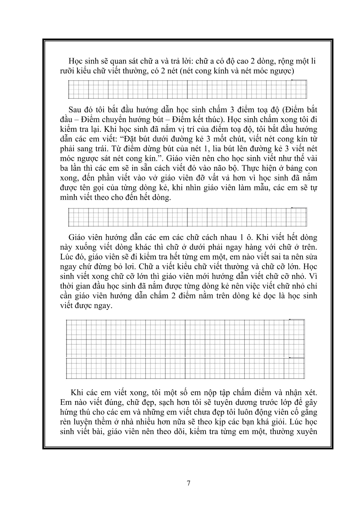 Sáng kiến kinh nghiệm Biện pháp nâng cao việc rèn chữ cho học sinh Lớp Một trang 7
