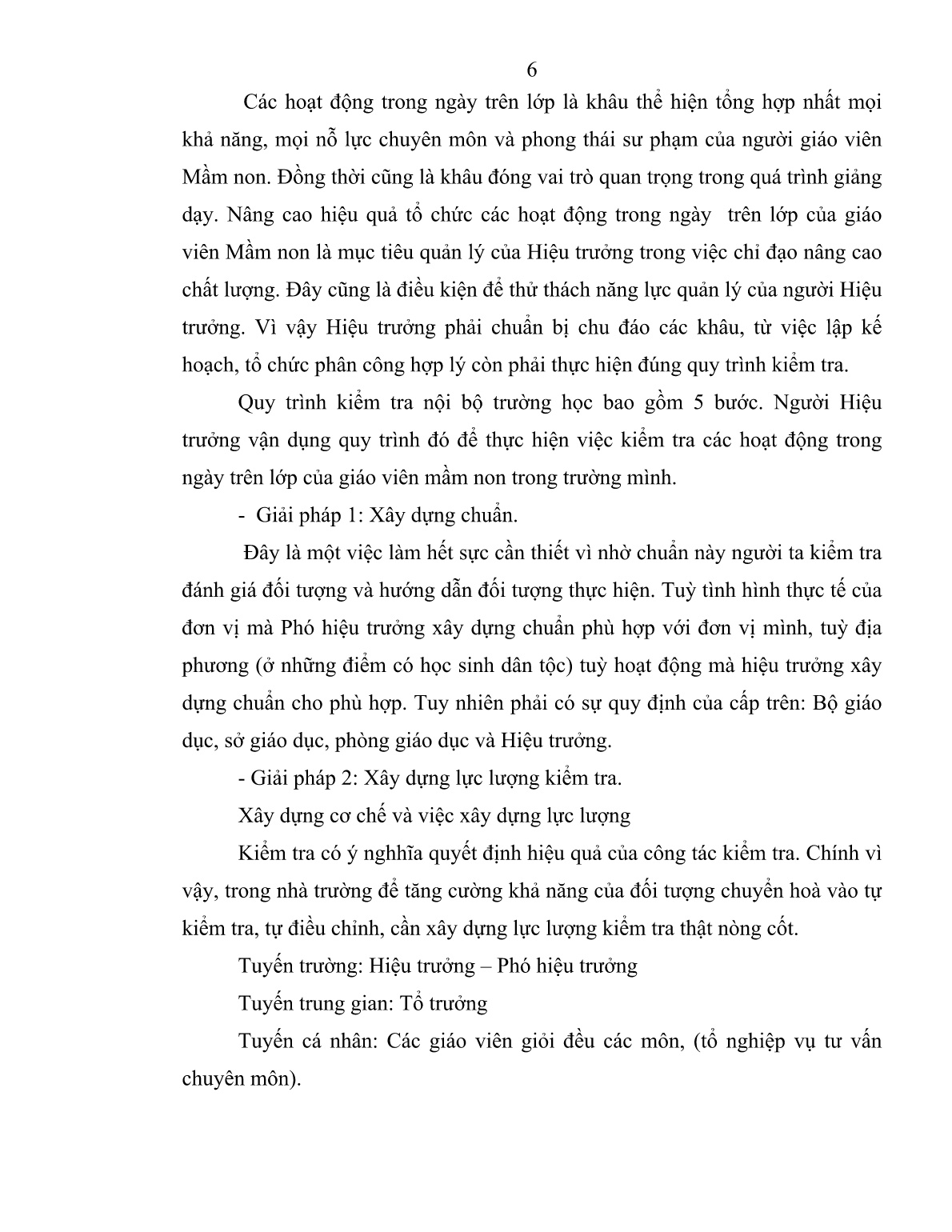 SKKN Một số biện pháp nâng cao chất lượng tổ chức kiểm tra giờ dạy trên lớp cho giáo viên trường mẫu giáo Hoa Đào trang 6