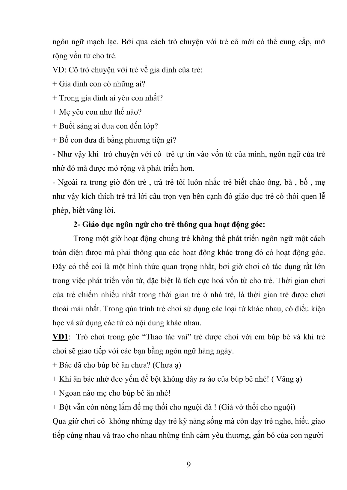 Sáng kiến kinh nghiệm Một số biện pháp giúp trẻ phát triển ngôn ngữ cho trẻ 24-36 tháng tuổi Mầm Non trang 9